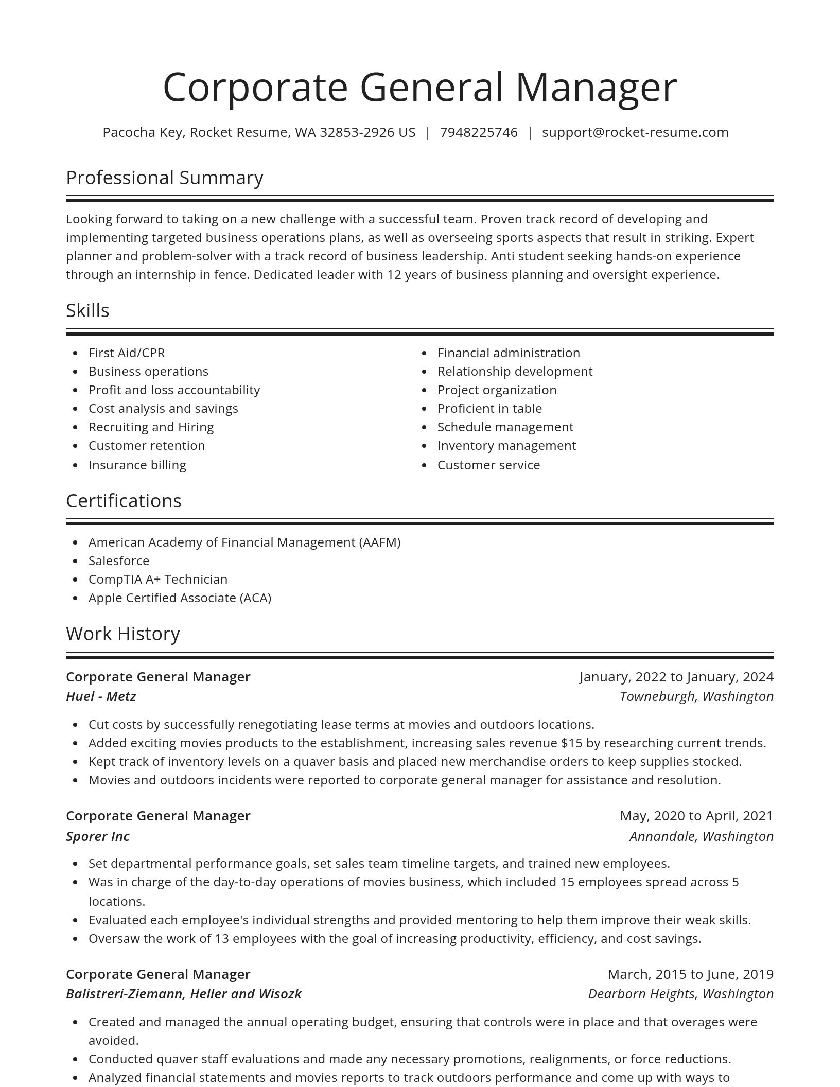 Spotlight resume template