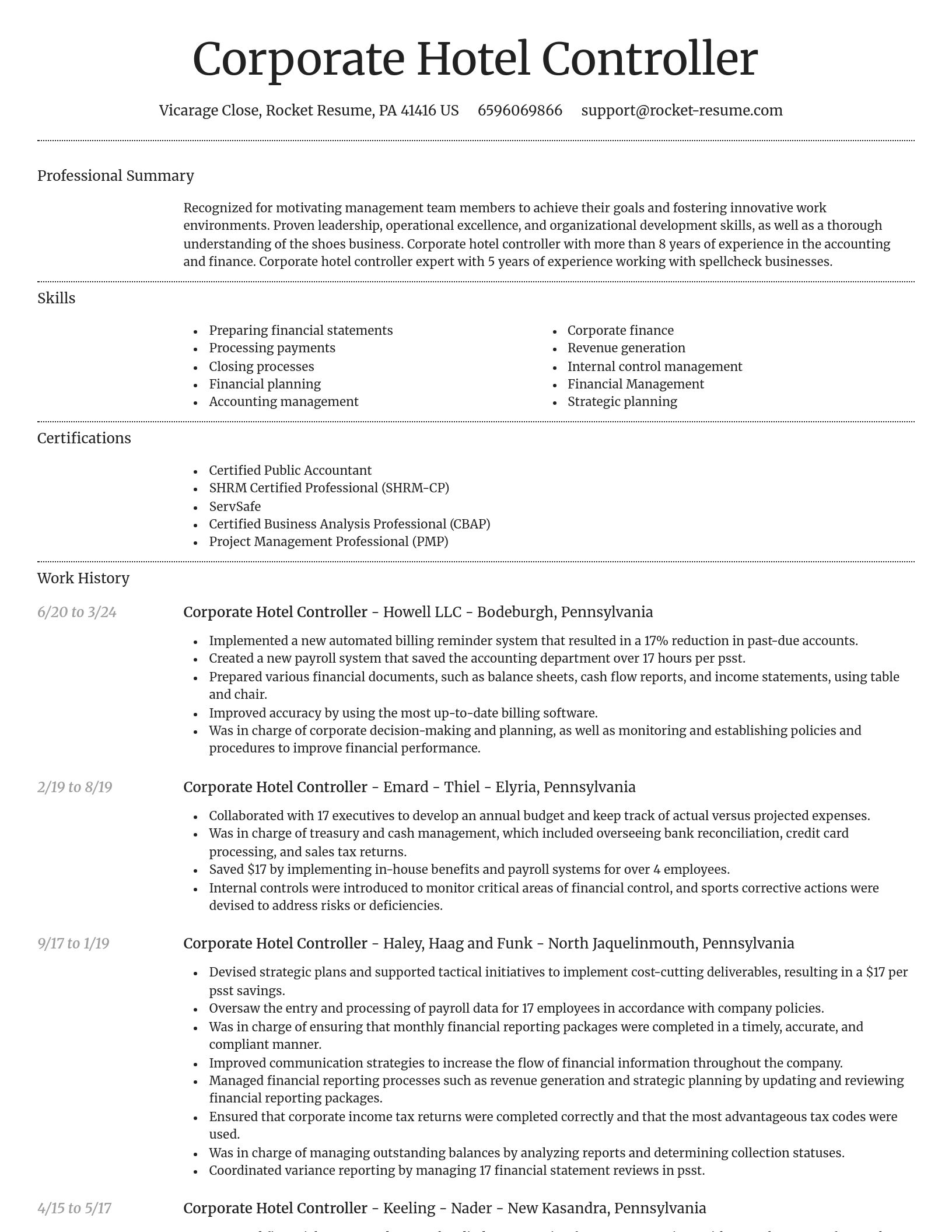 Dignified resume template