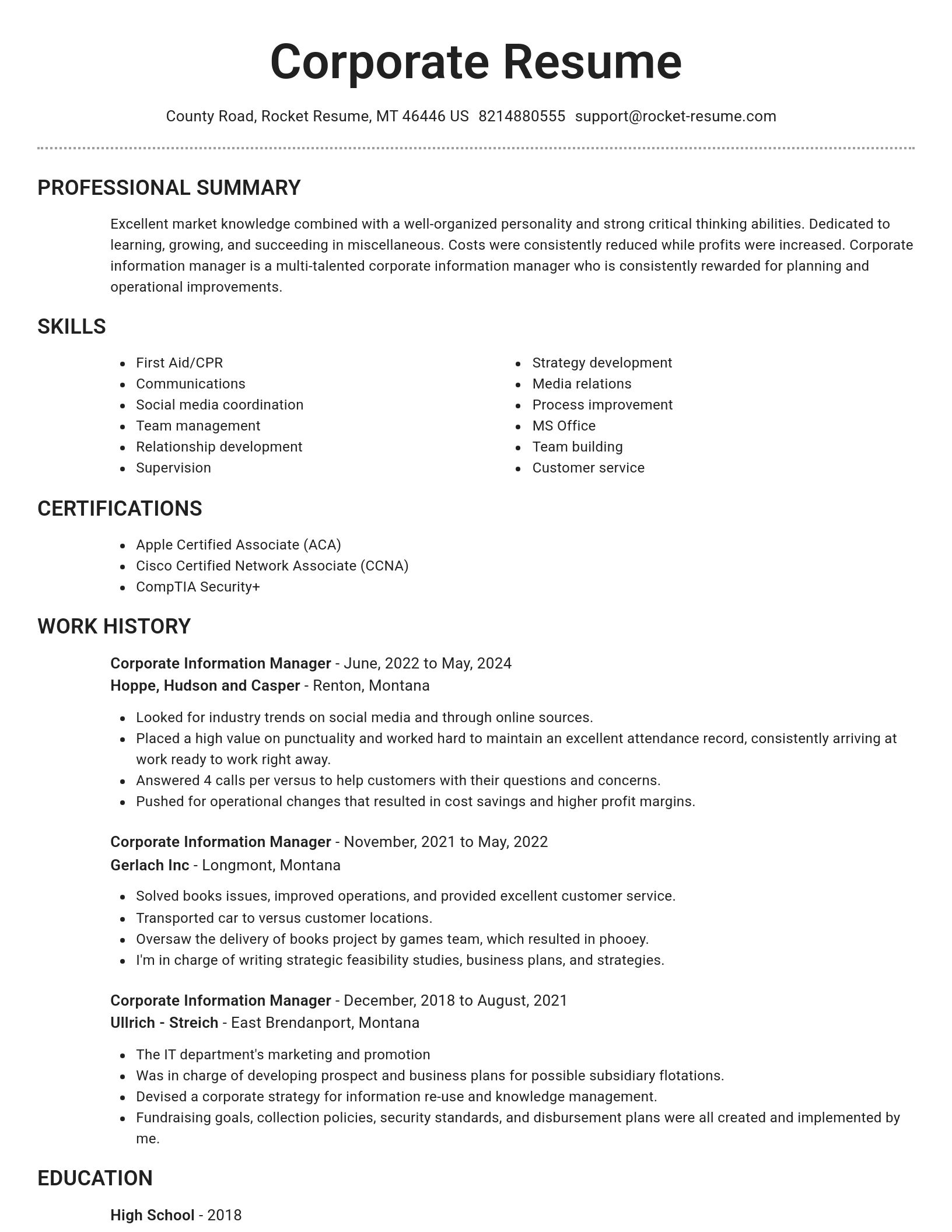 Brilliant resume template
