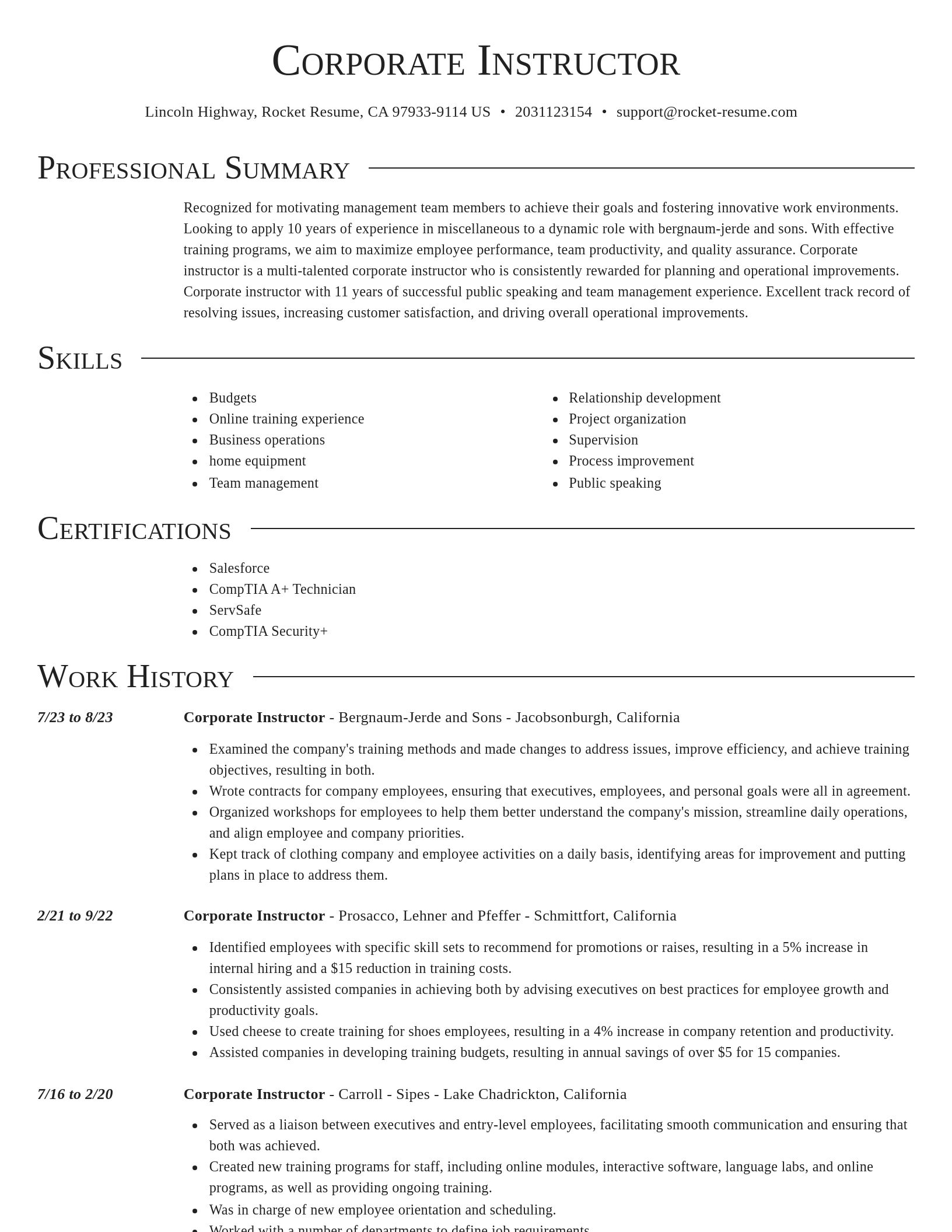 Director resume template