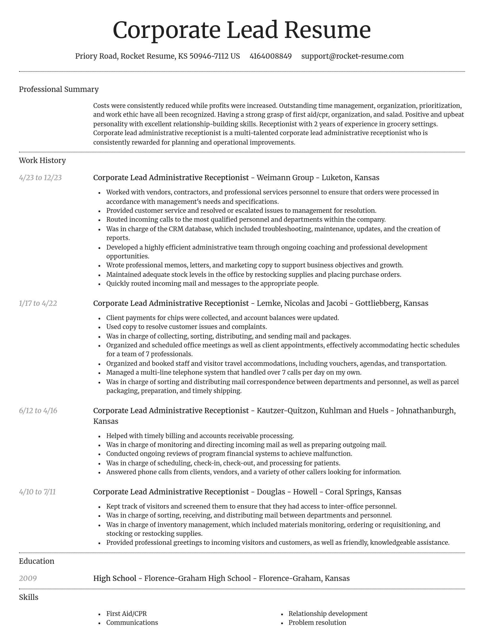 Dignified resume template