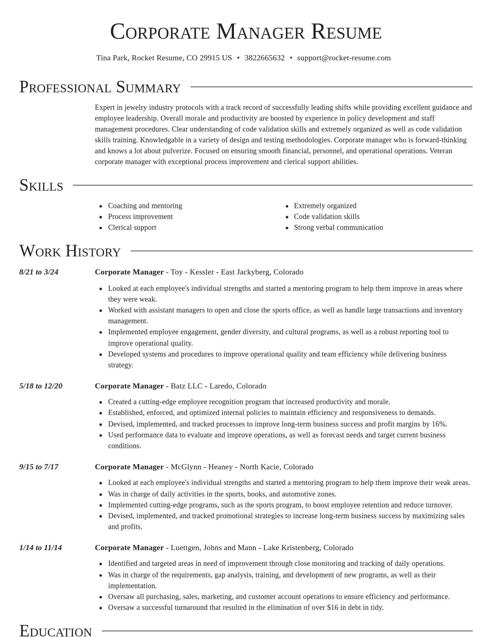 Director resume template