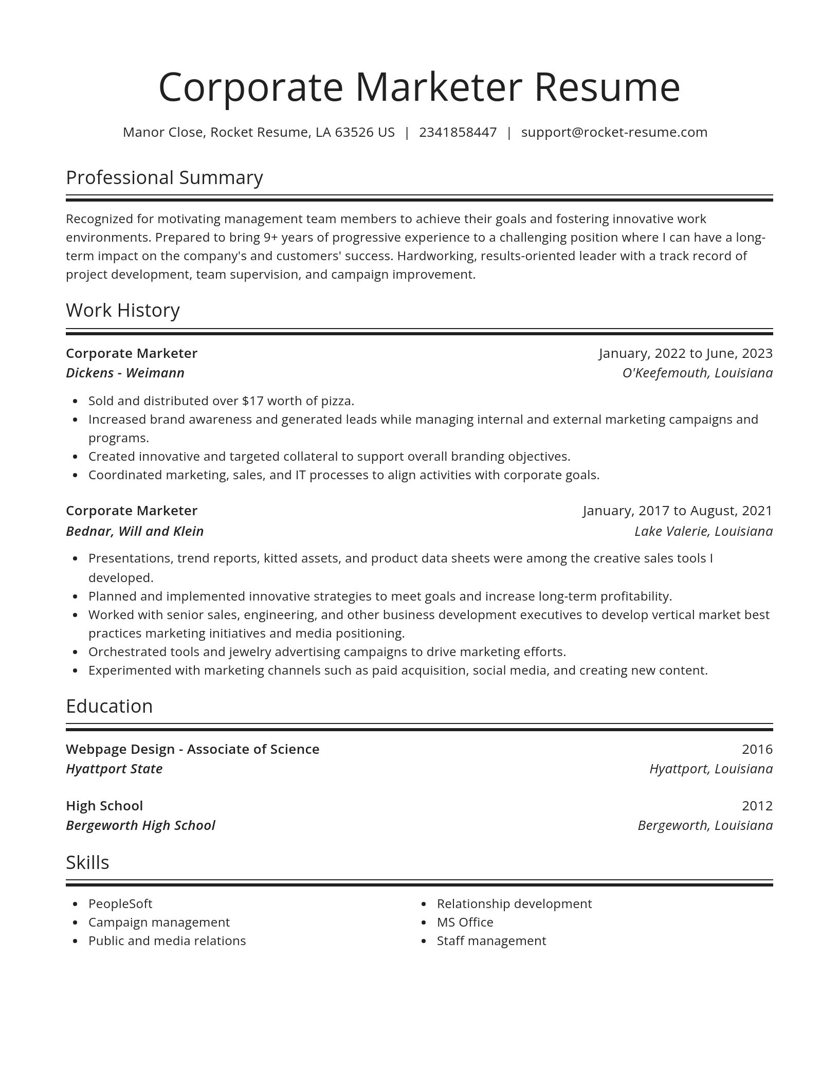 Spotlight resume template