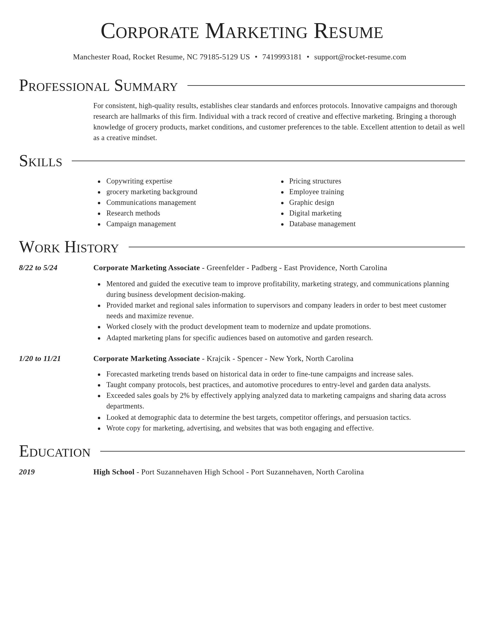 Director resume template