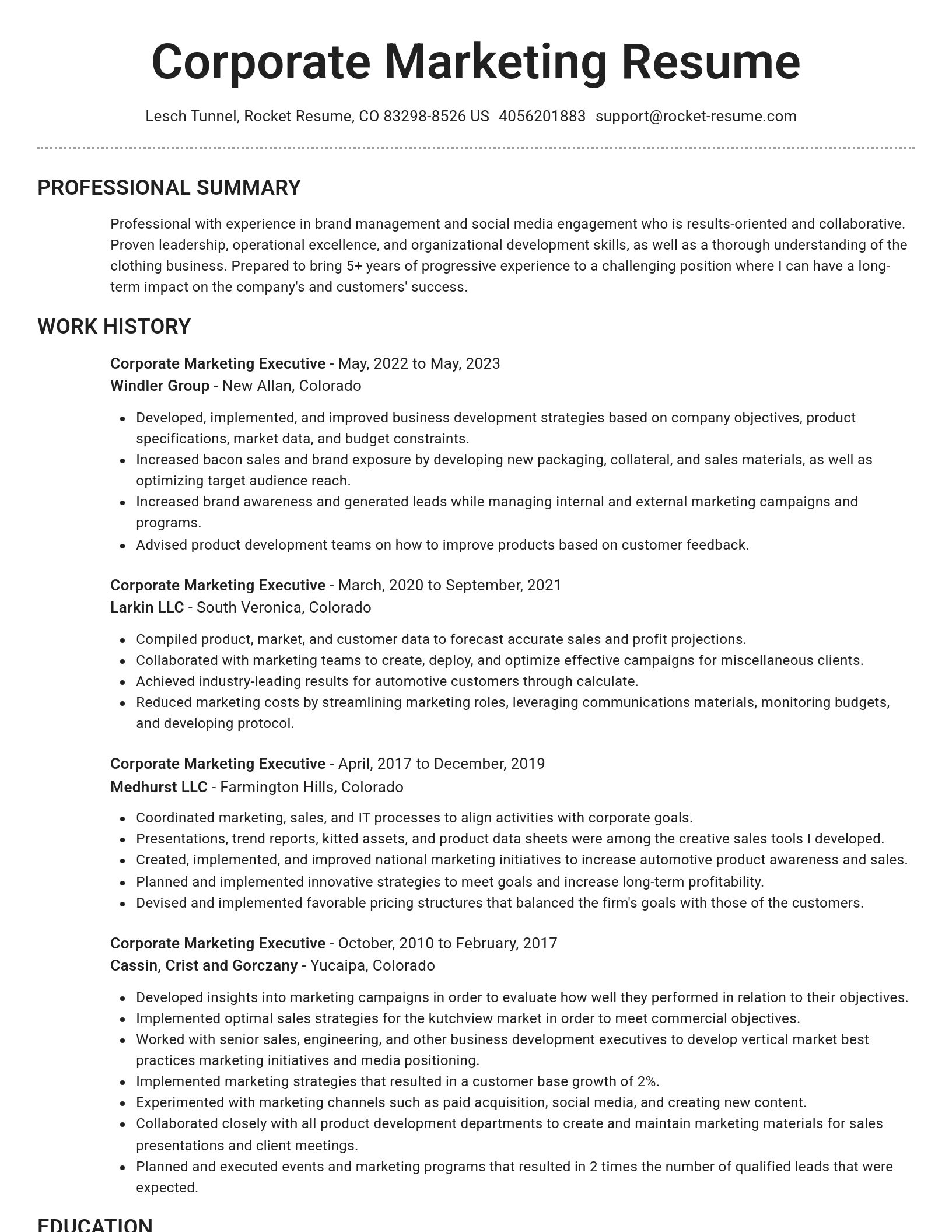 Brilliant resume template