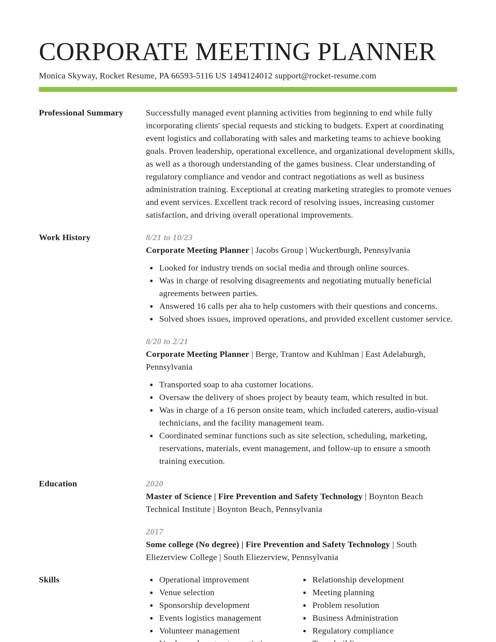 Smart resume template