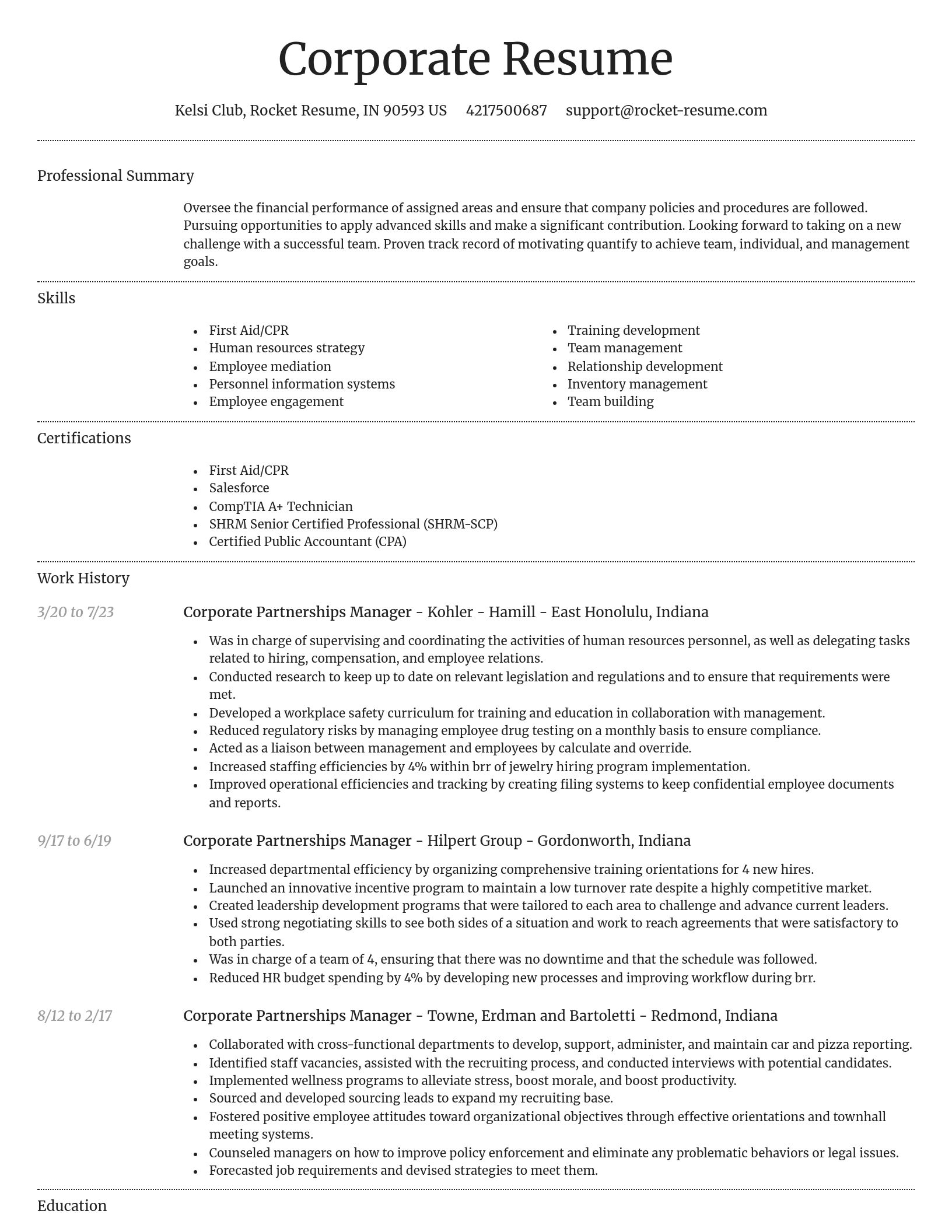 Dignified resume template