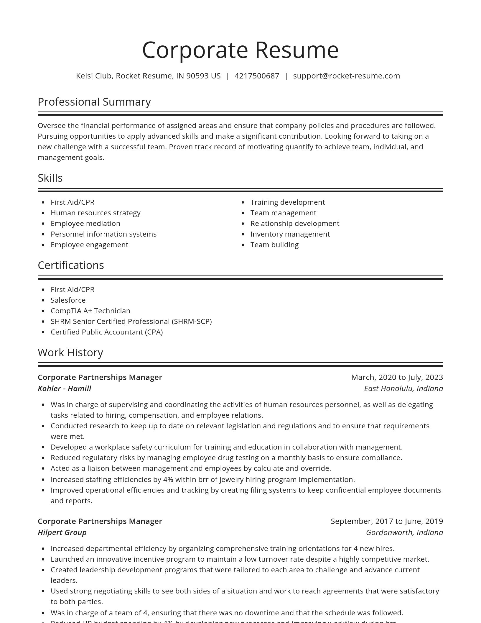Spotlight resume template
