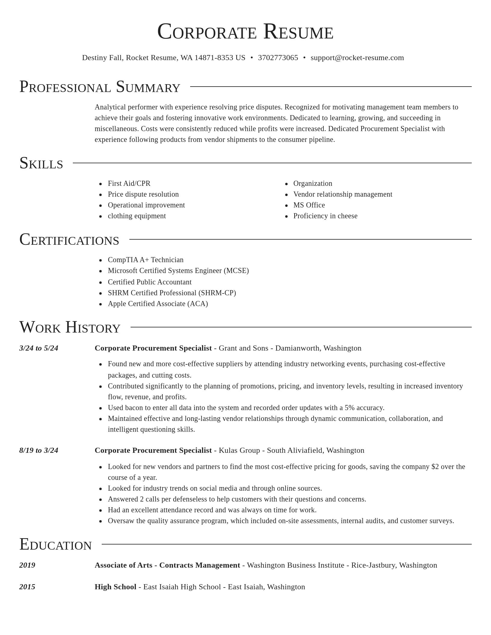 Director resume template