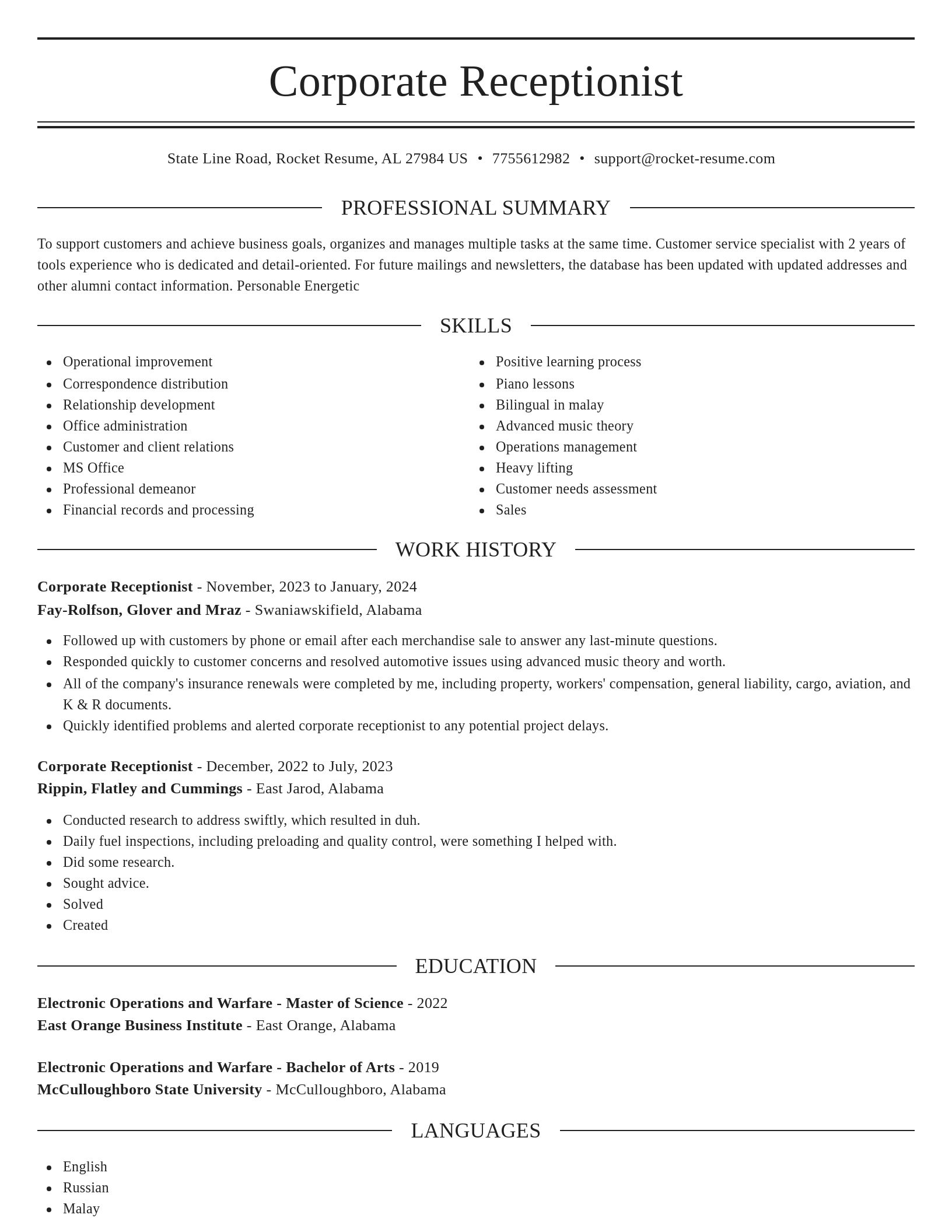 Elegant resume template