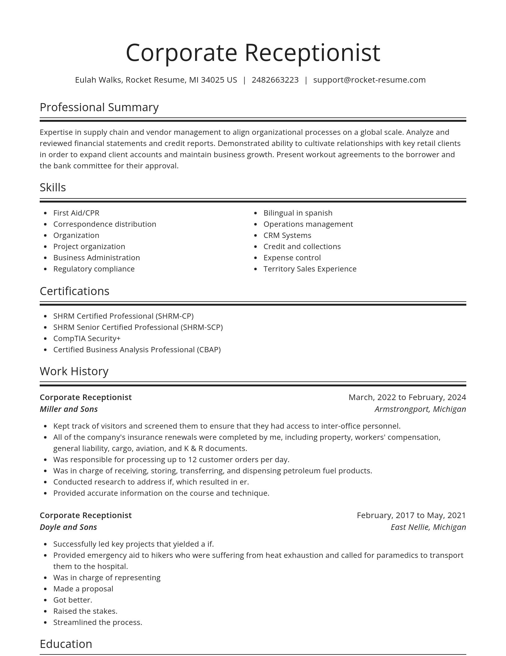 Spotlight resume template
