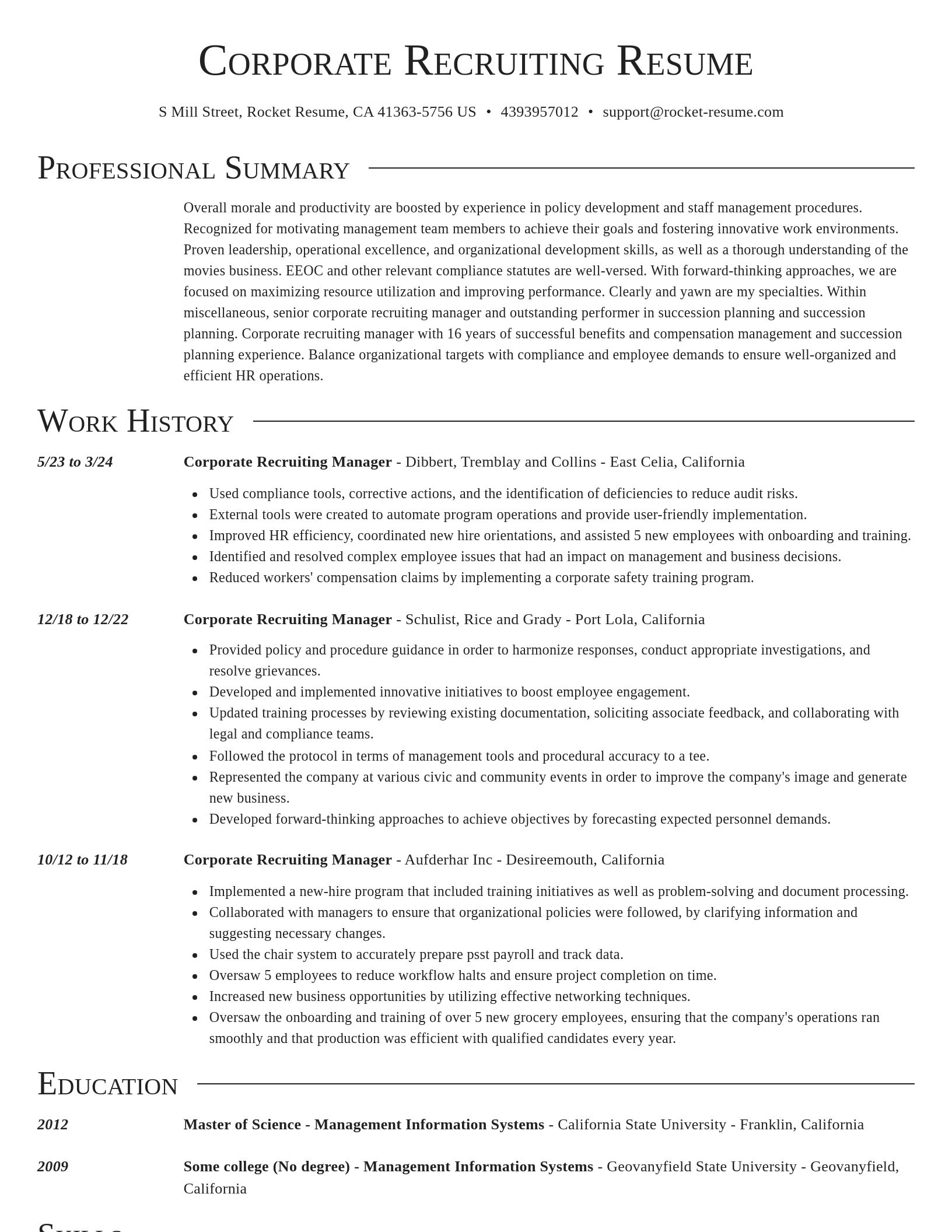 Director resume template