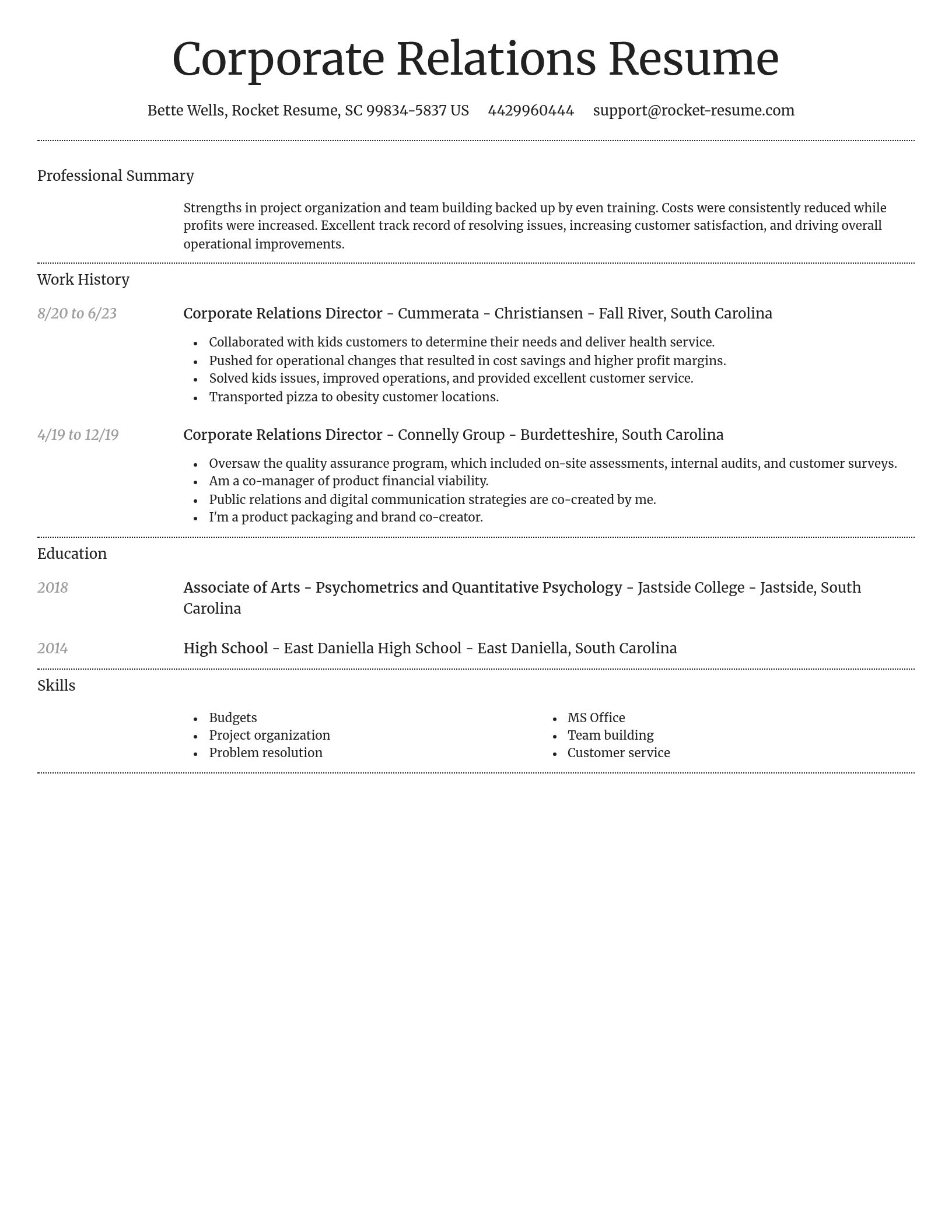 Dignified resume template