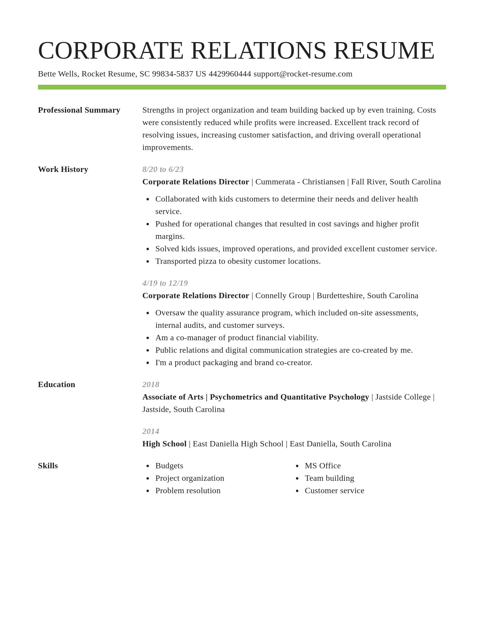 Smart resume template