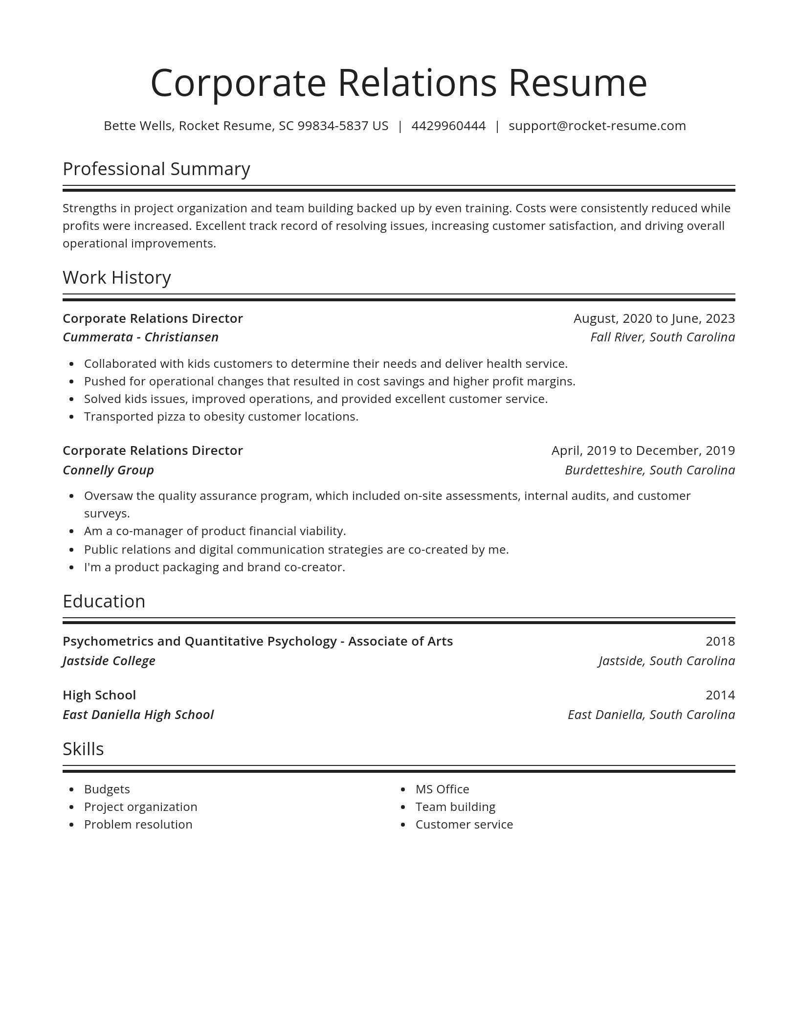 Spotlight resume template