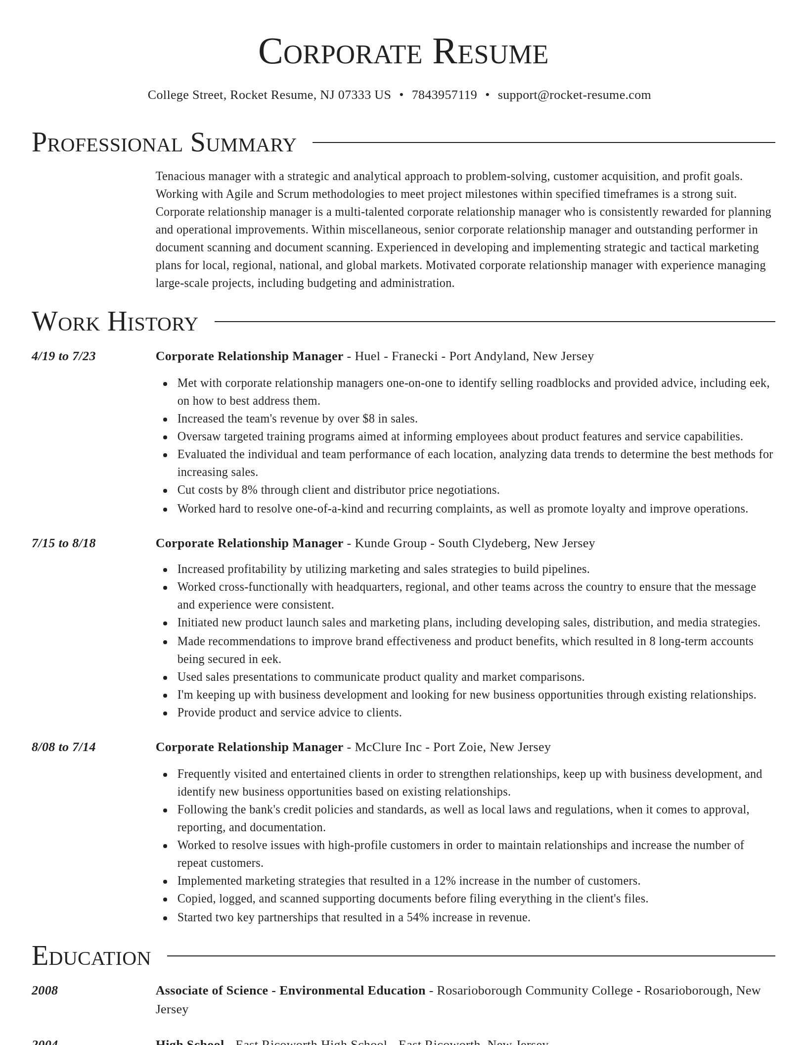Director resume template