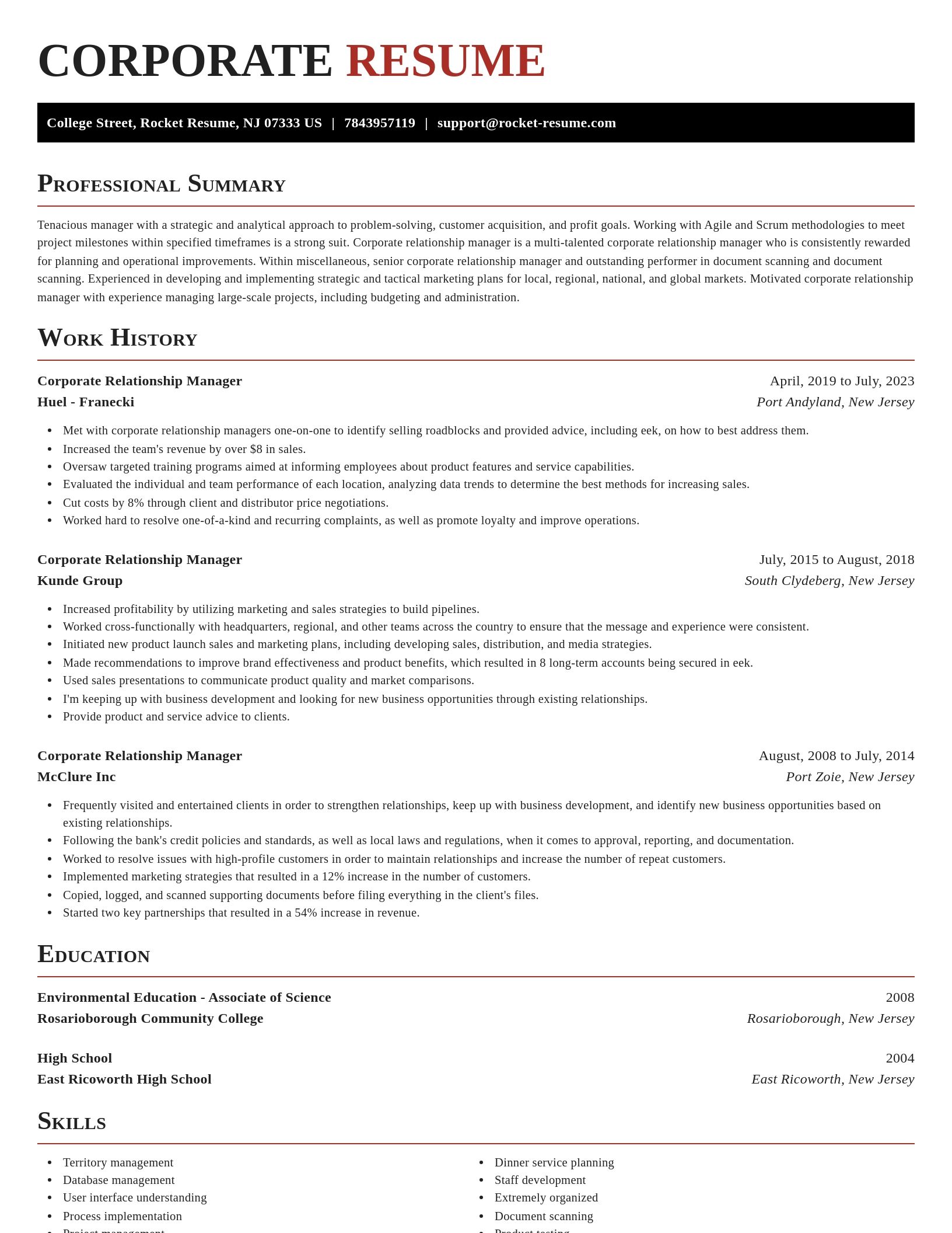 Exquisite resume template