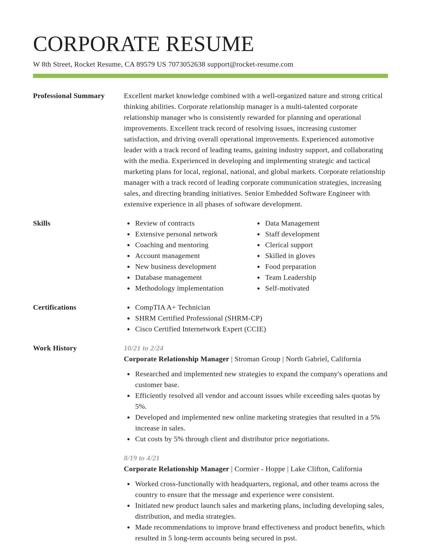 Smart resume template