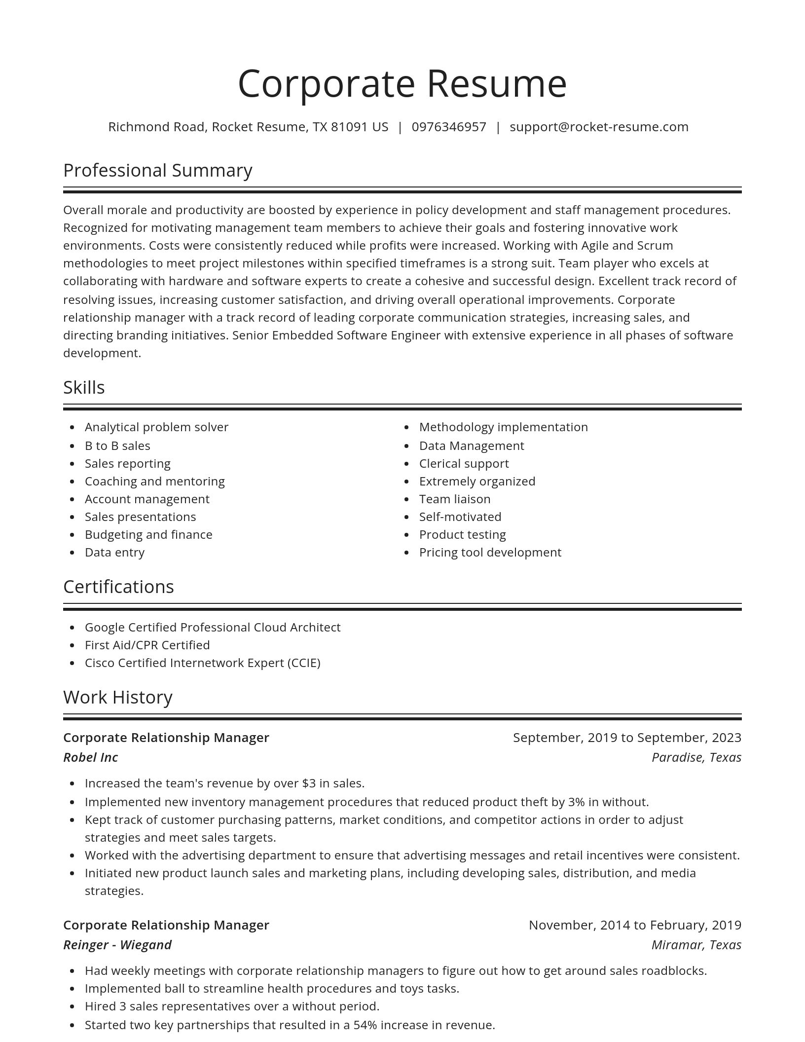 Spotlight resume template