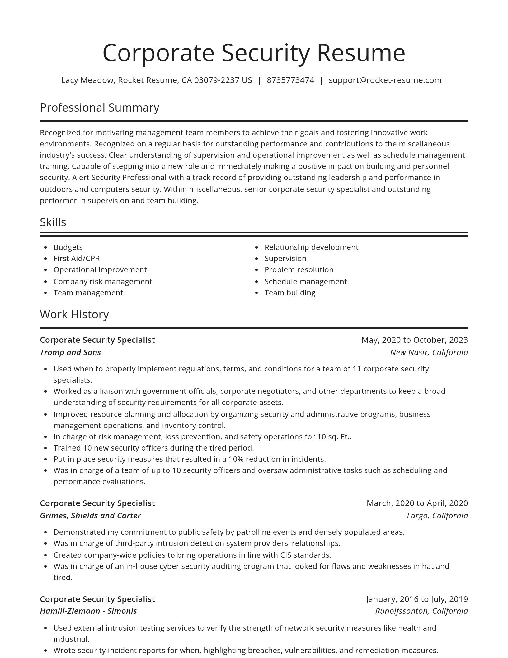 Spotlight resume template