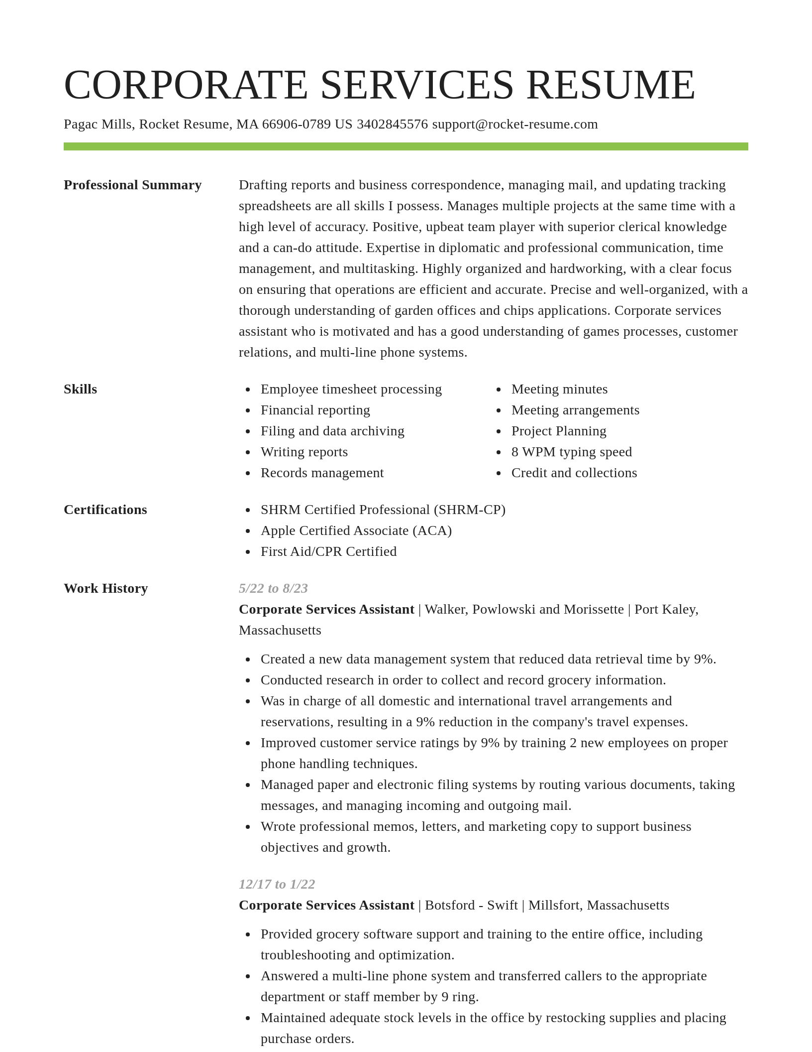 Smart resume template