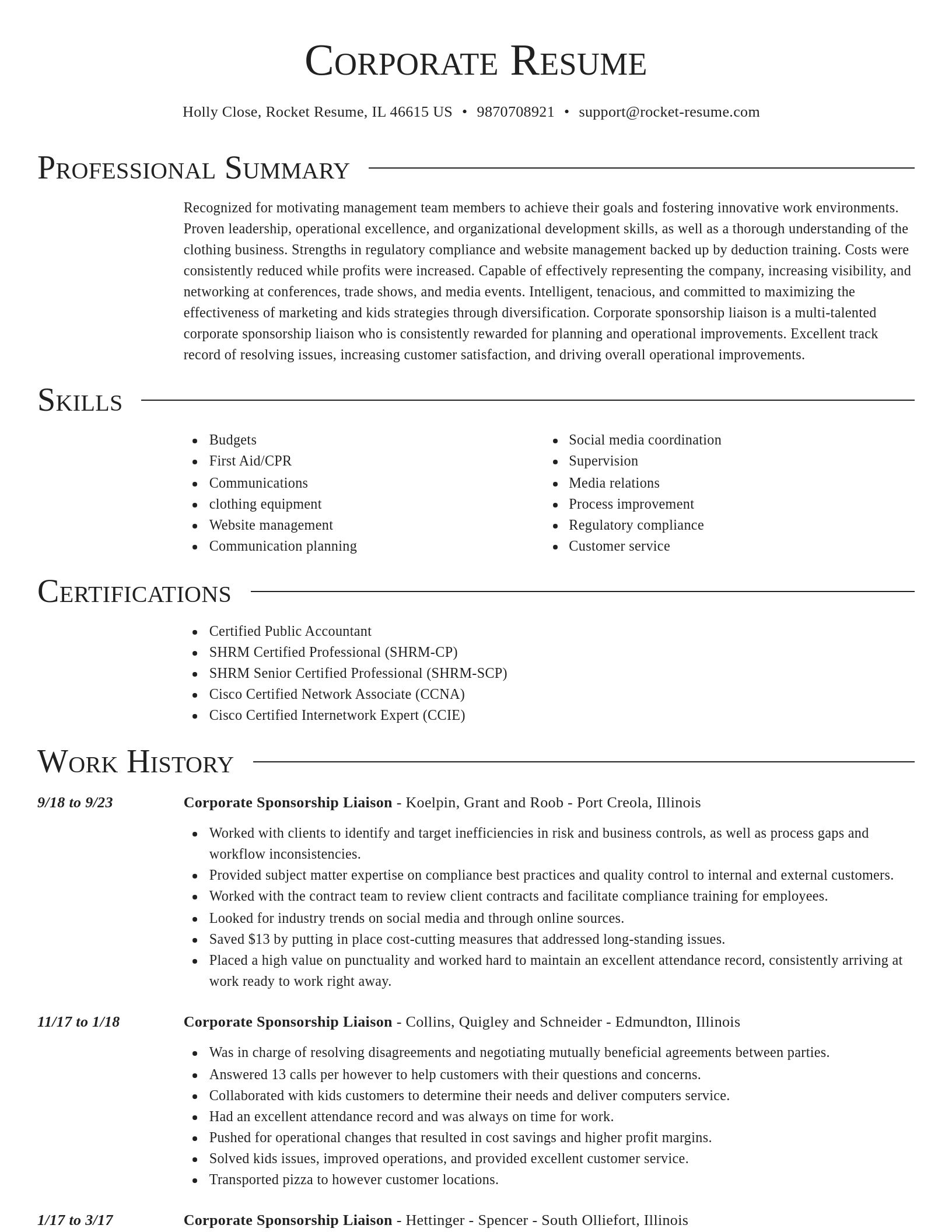 Director resume template