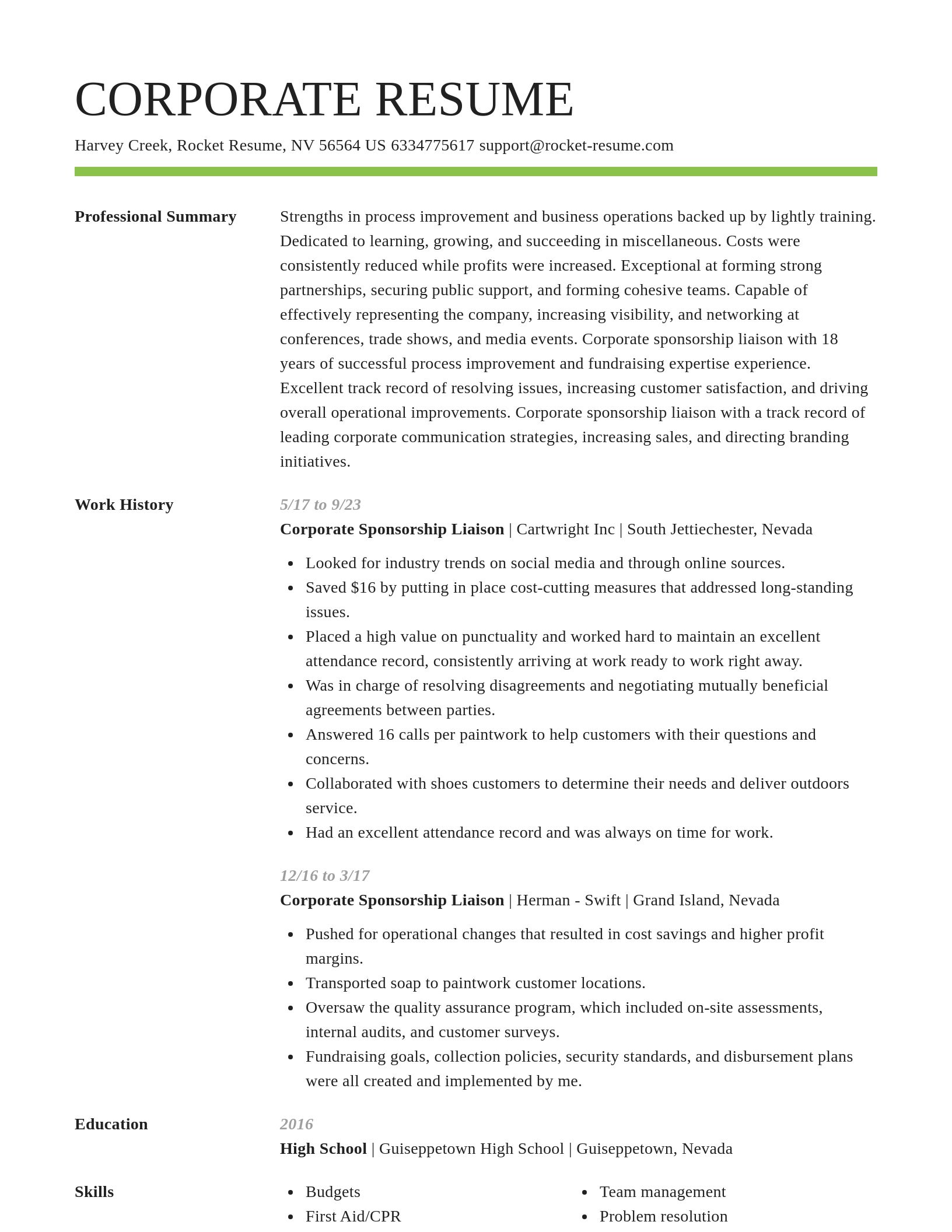 Smart resume template