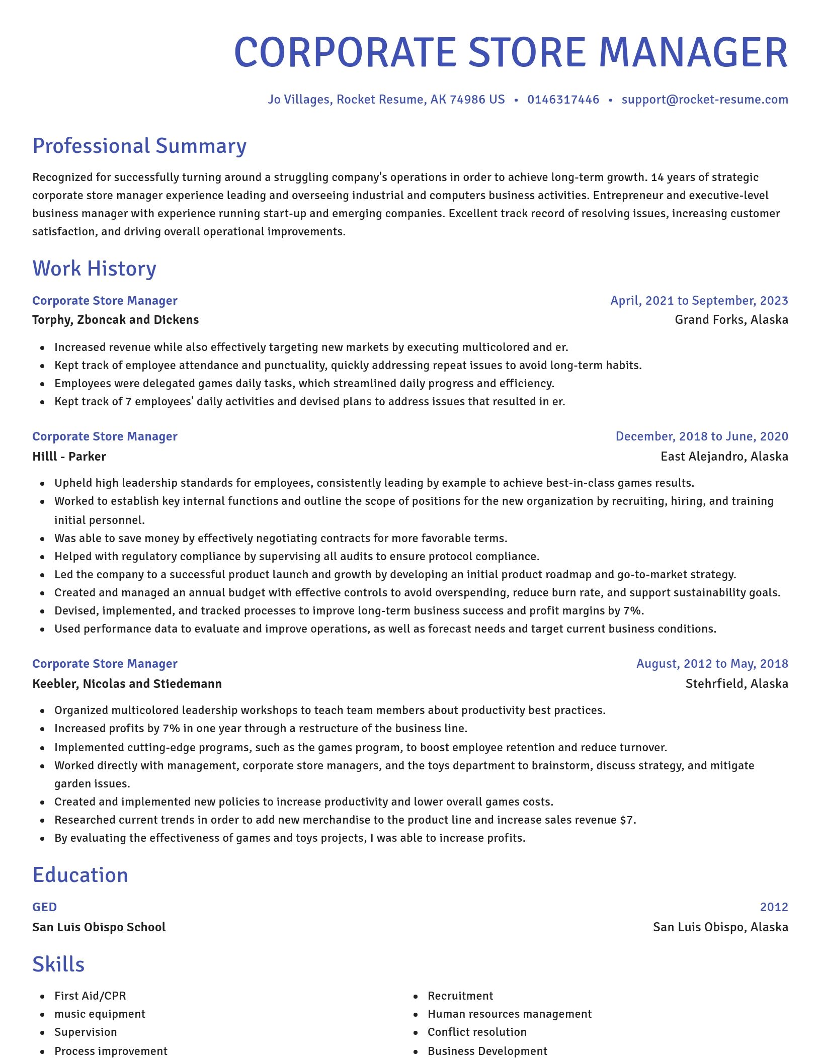Novel resume template