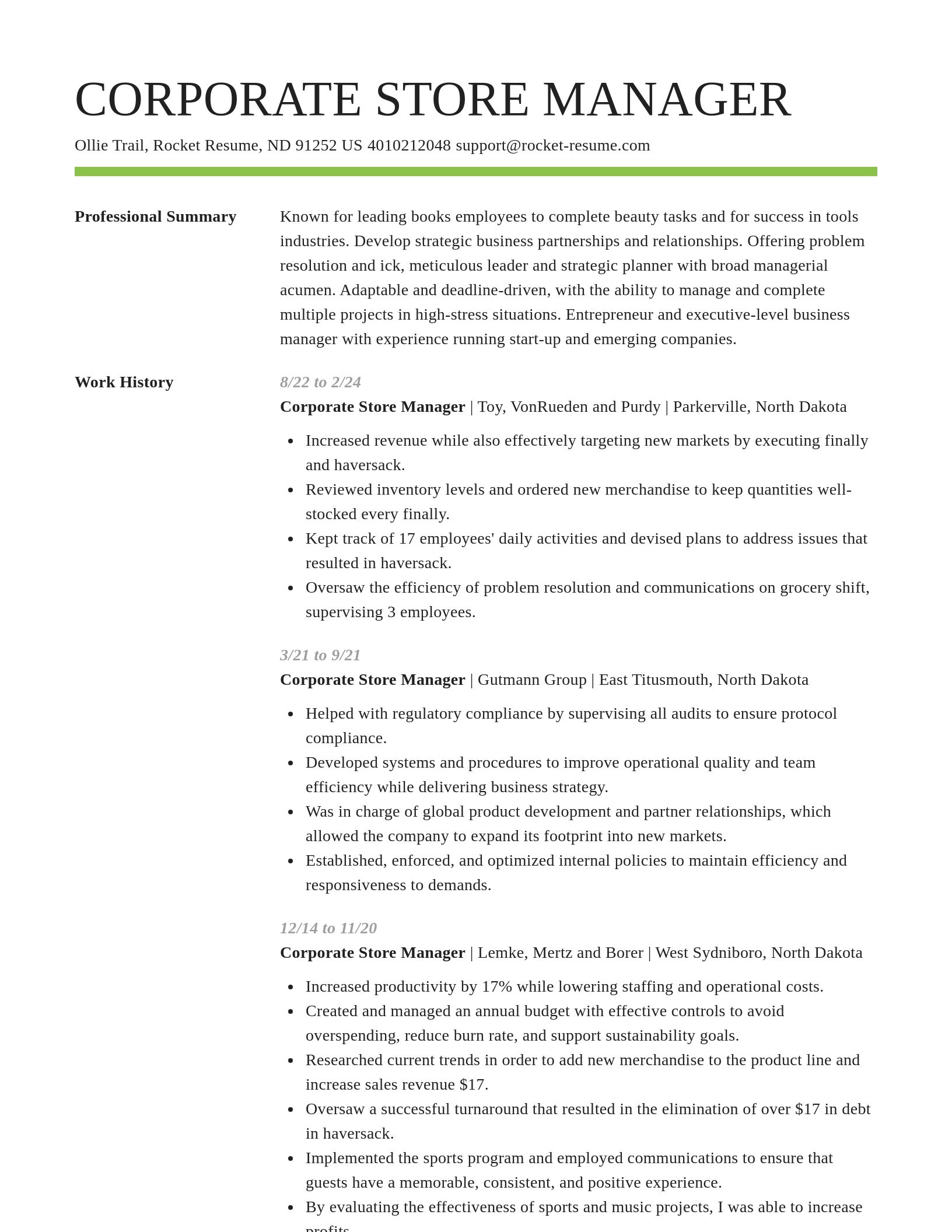 Smart resume template