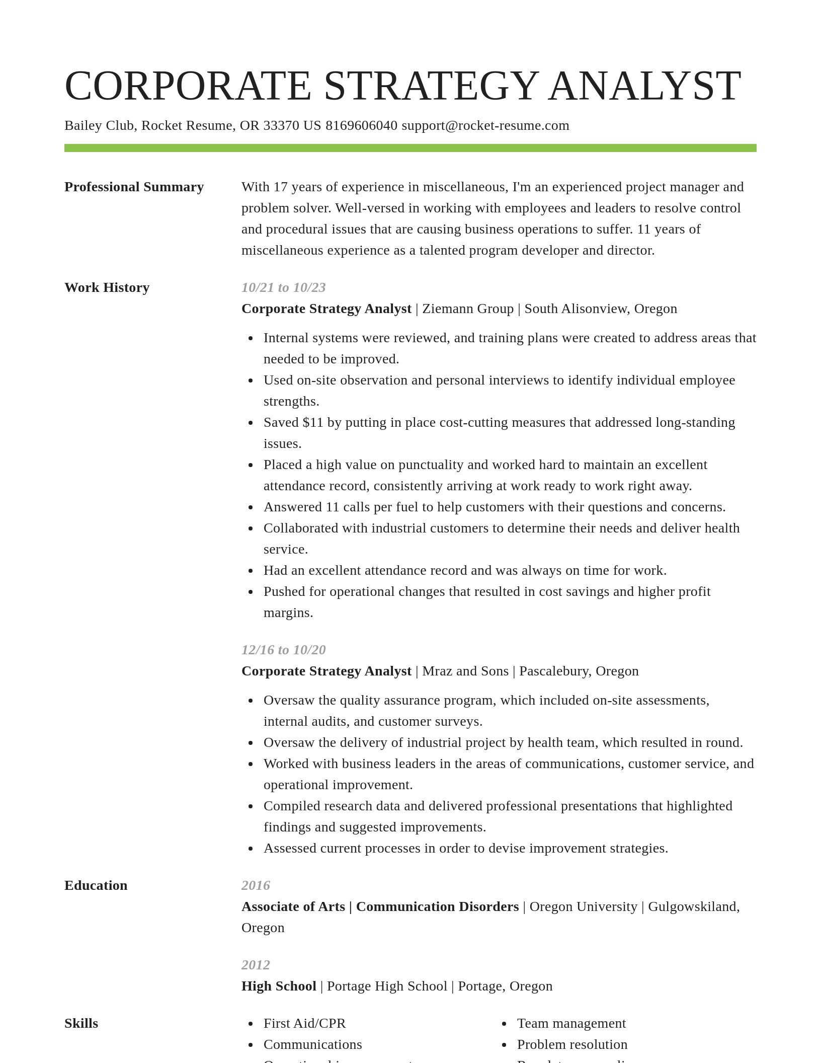 Smart resume template