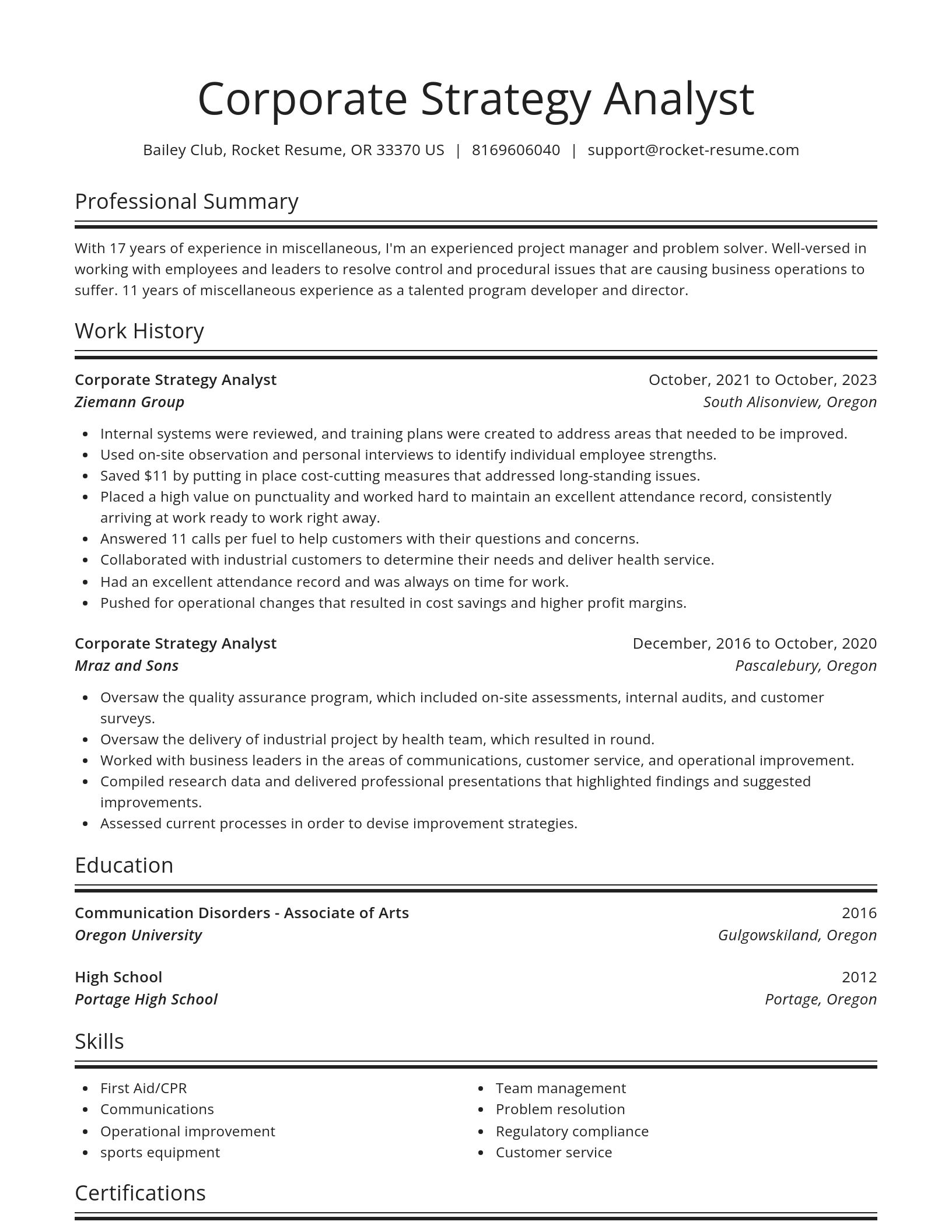 Spotlight resume template