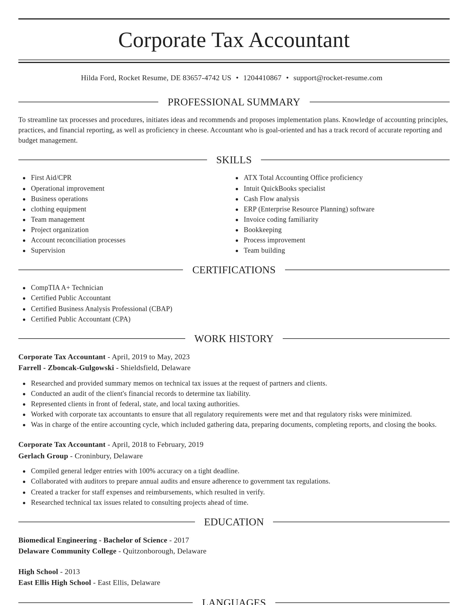 Elegant resume template
