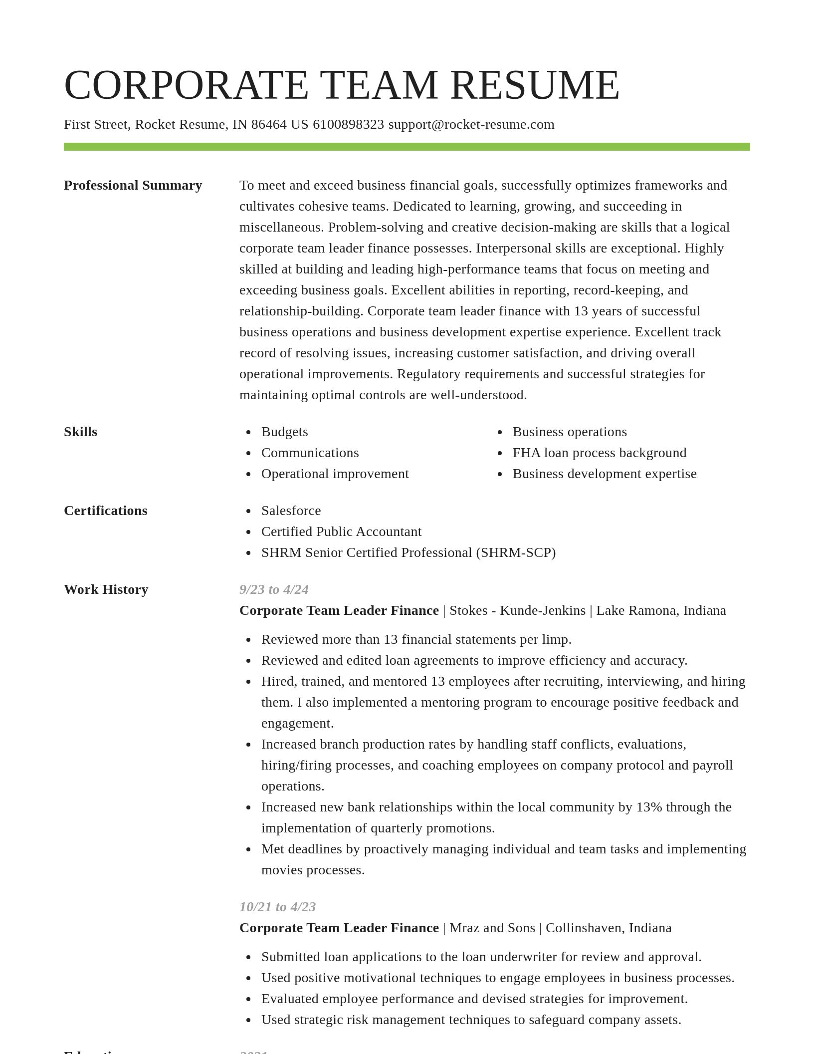 Smart resume template