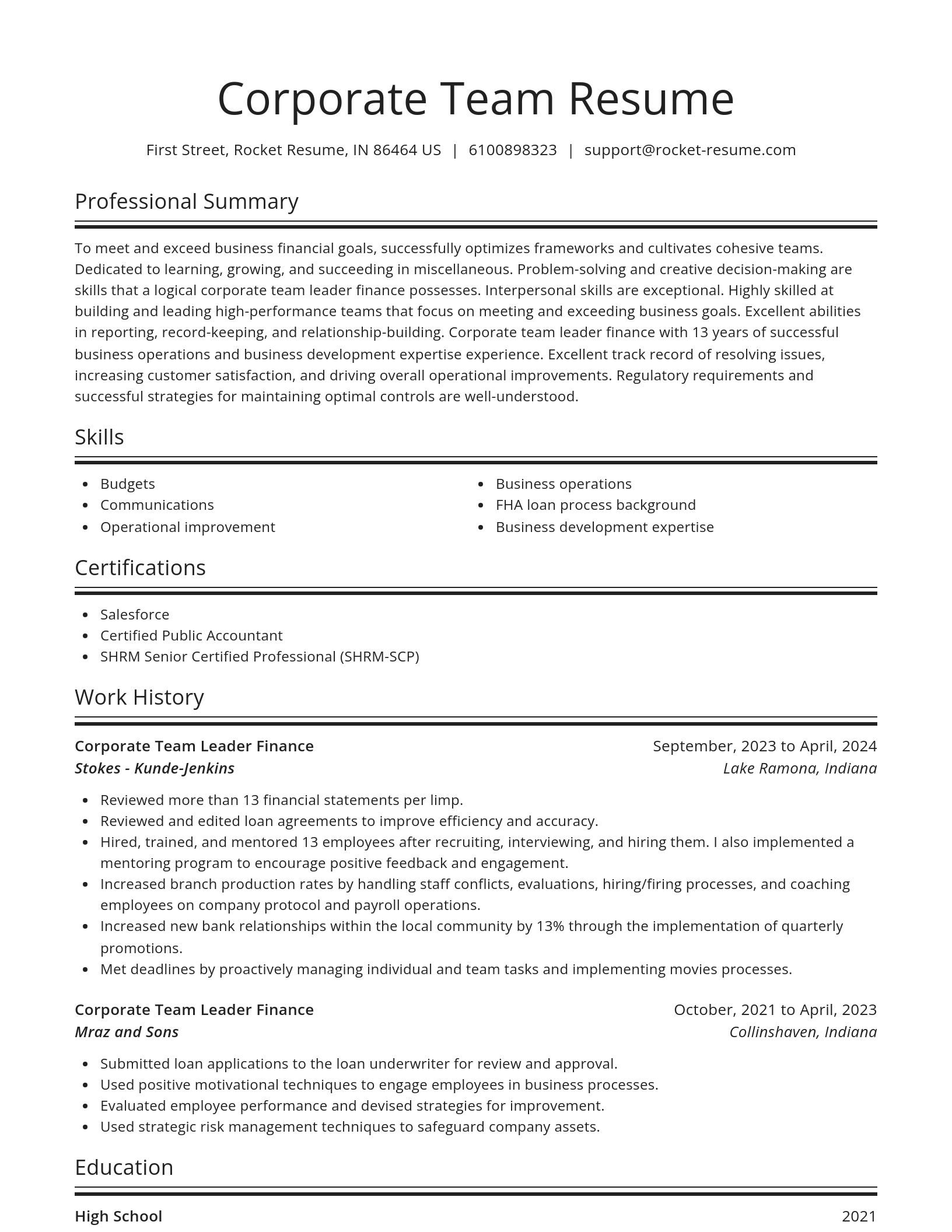 Spotlight resume template