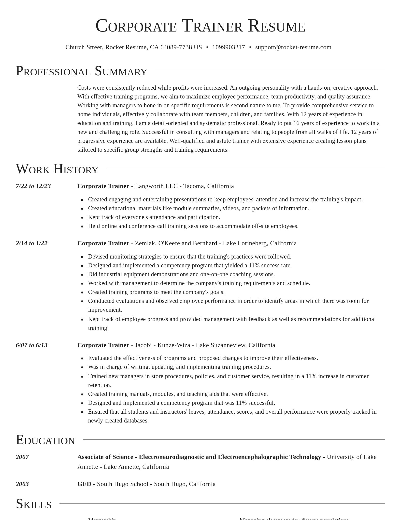 Director resume template
