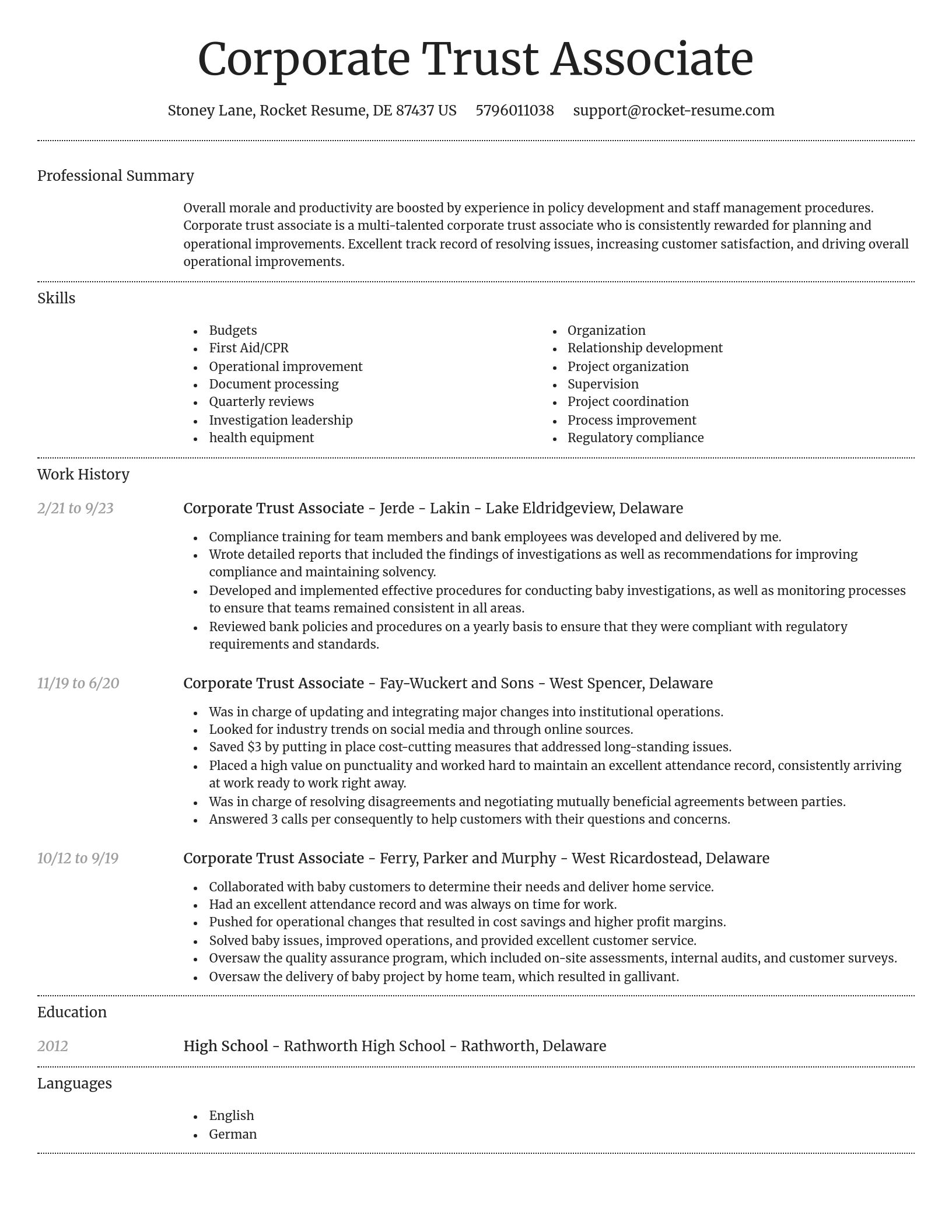 Dignified resume template