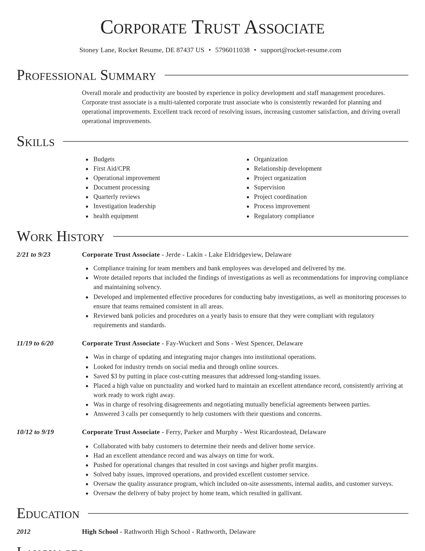 Director resume template