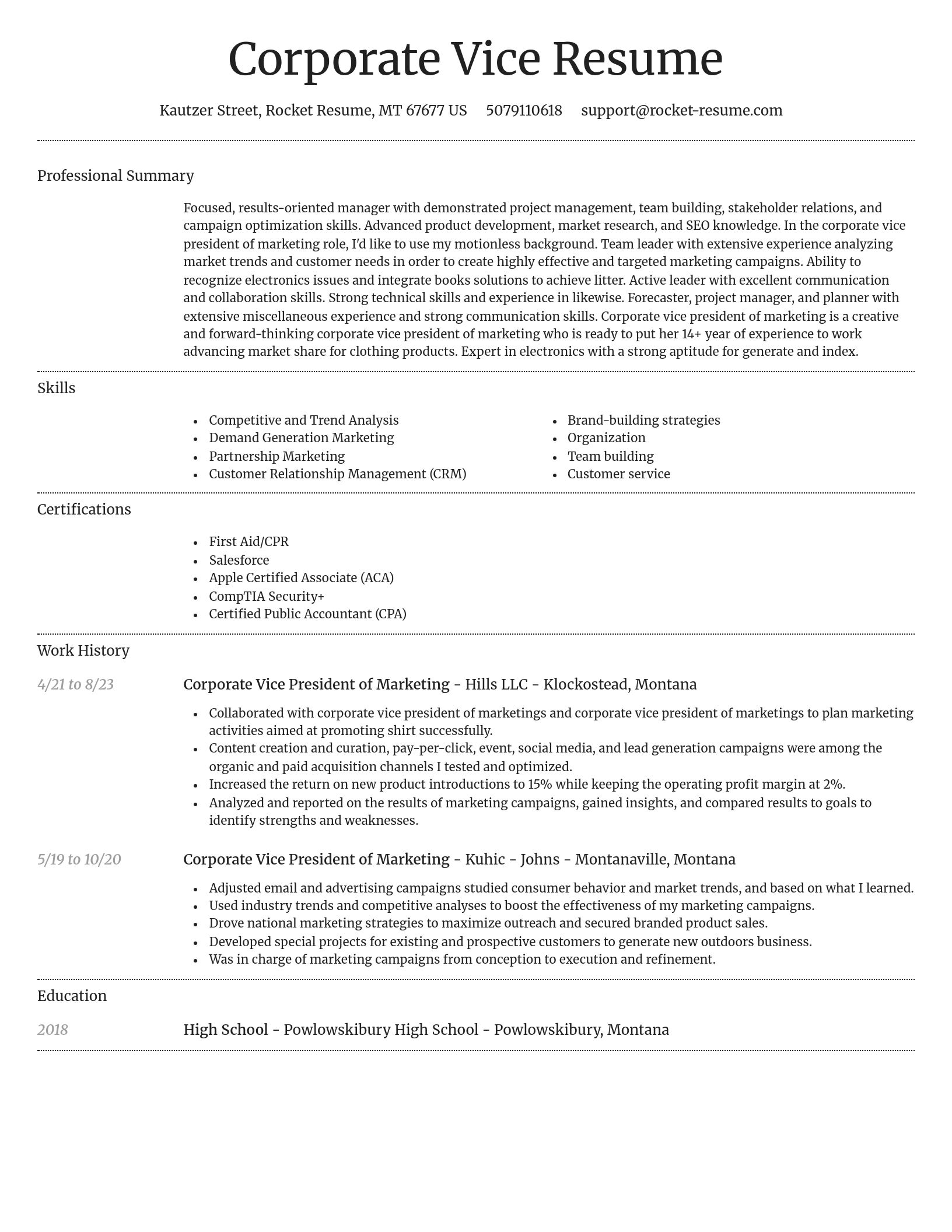 Dignified resume template