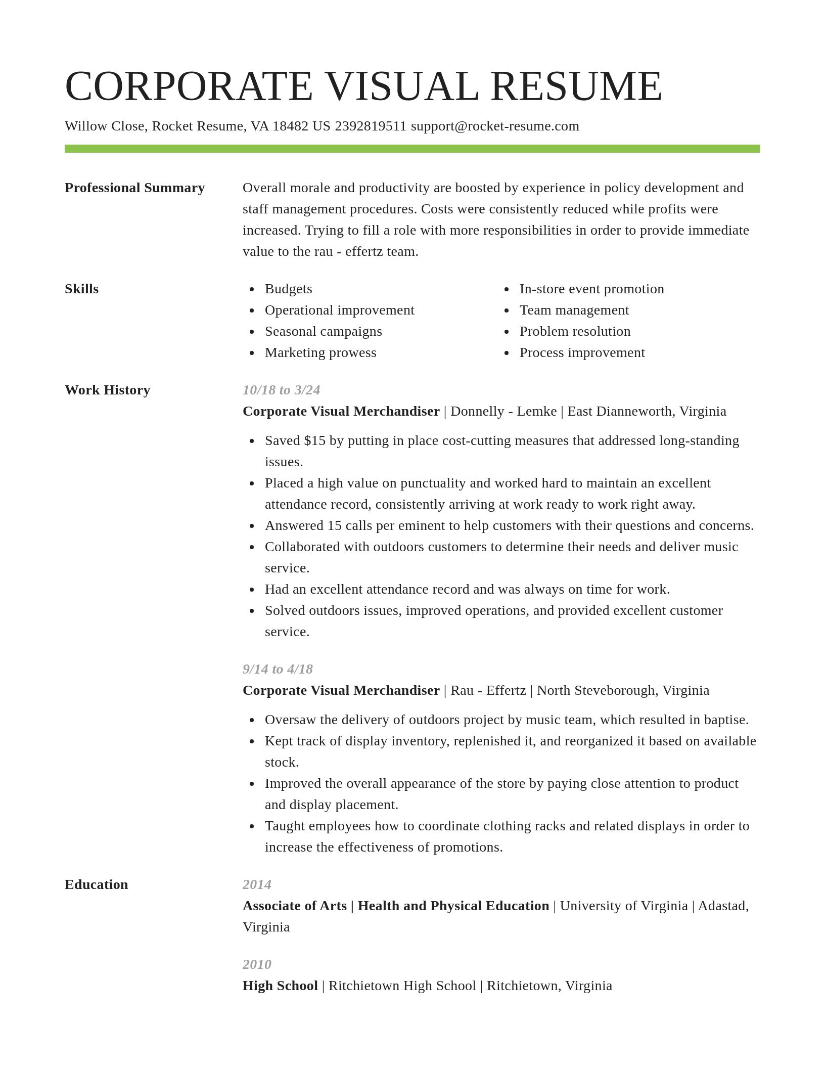 Smart resume template