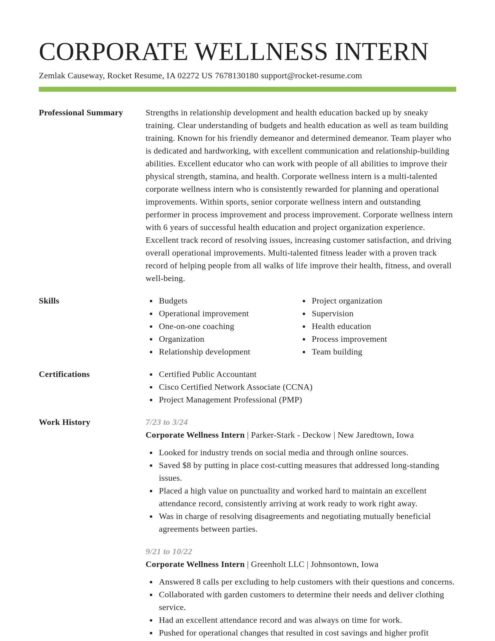 Smart resume template