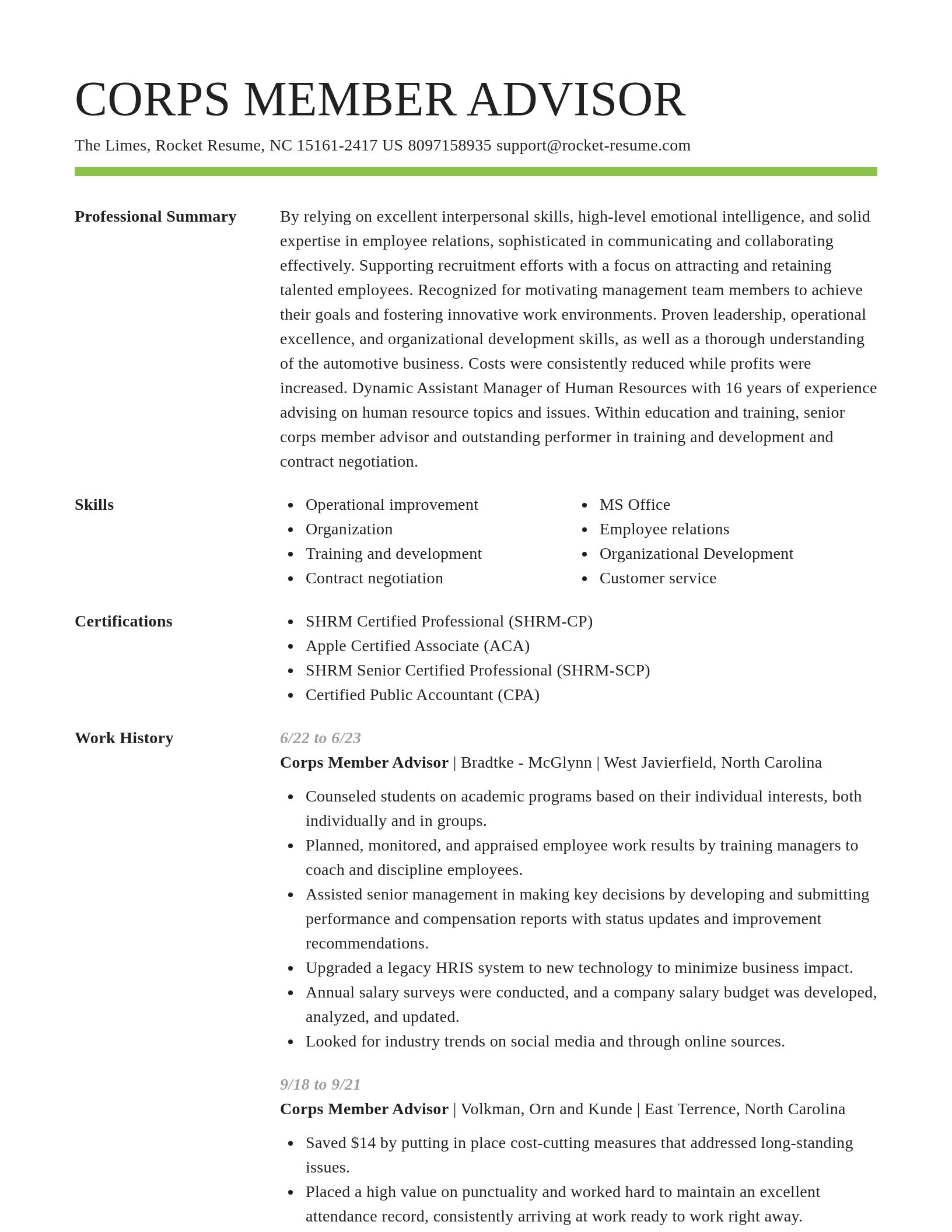 Smart resume template