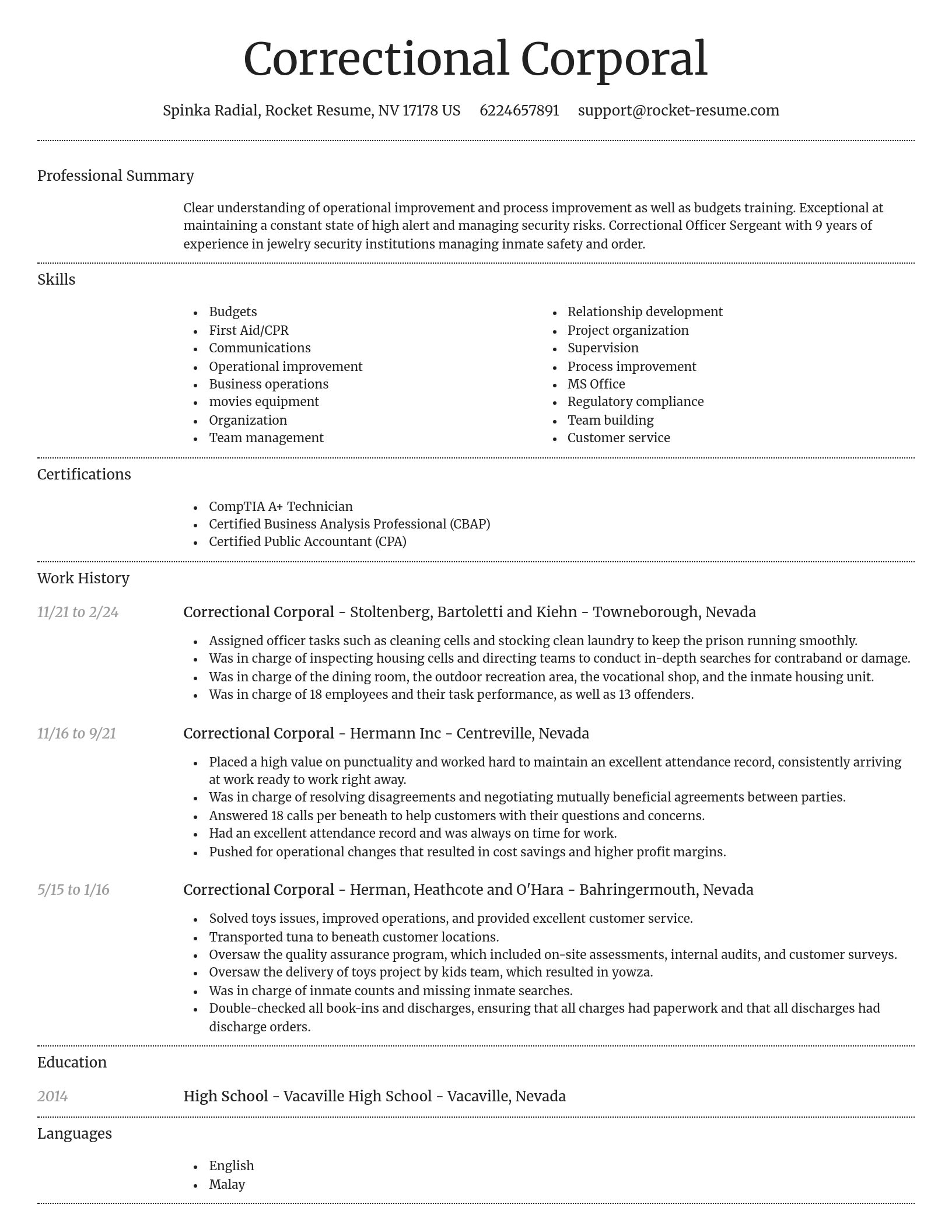 Dignified resume template