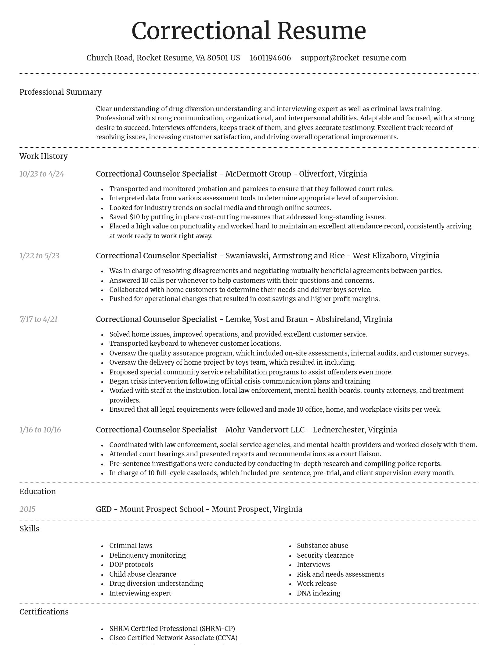 Dignified resume template