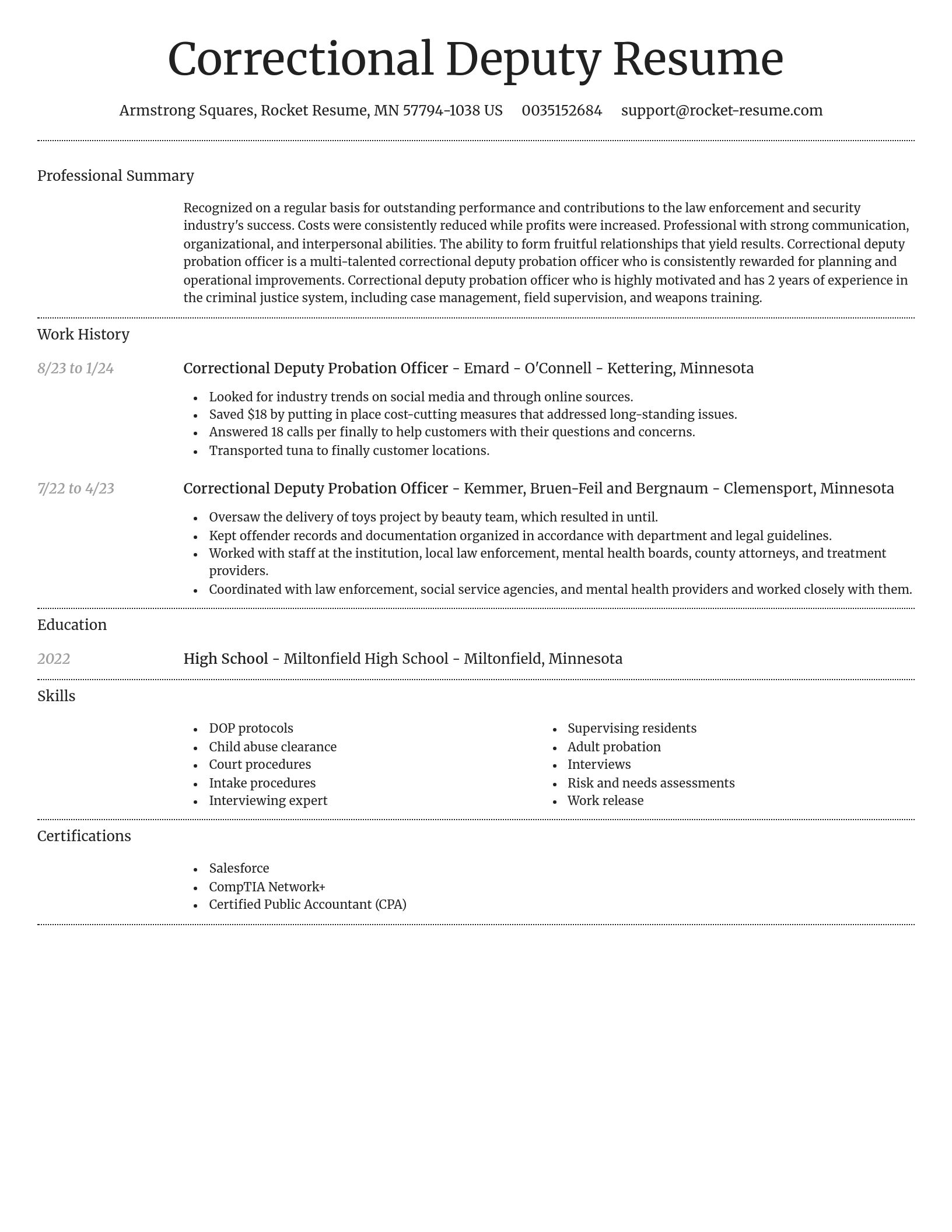 Dignified resume template
