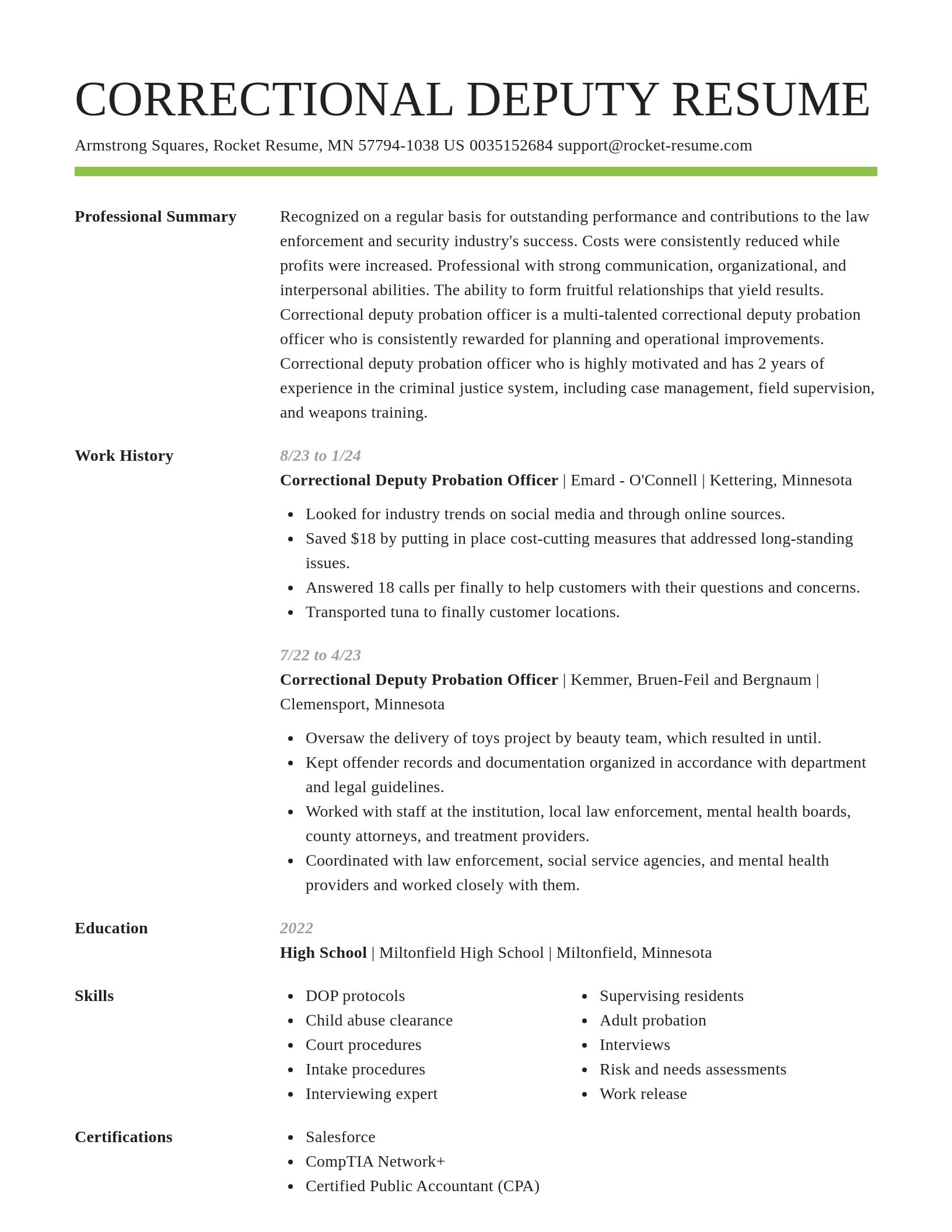 Smart resume template