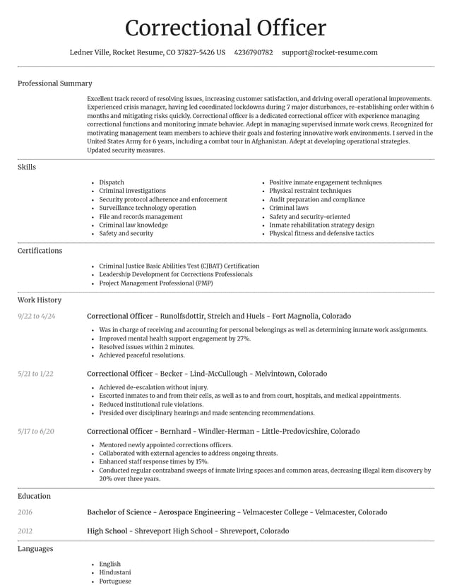 Dignified resume template