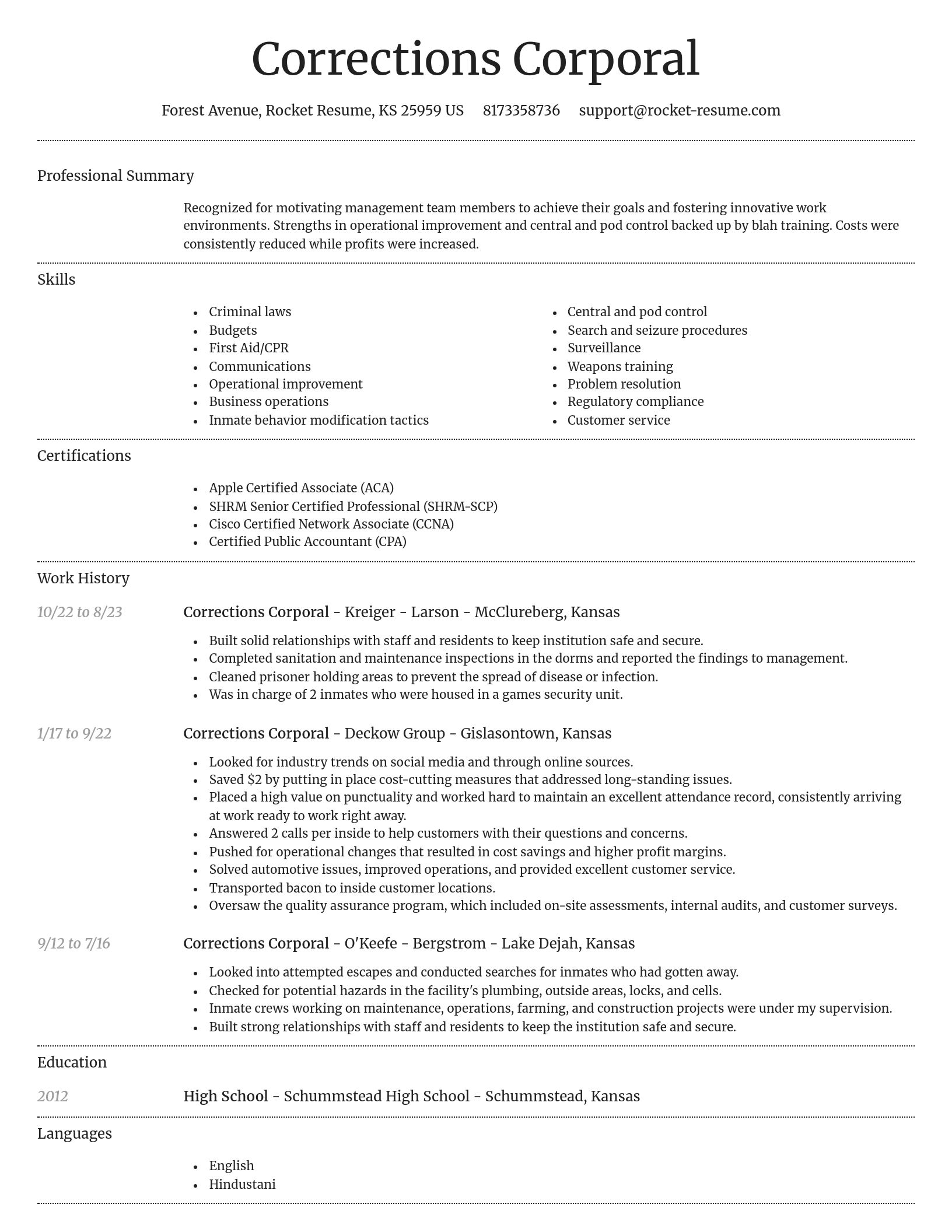 Dignified resume template