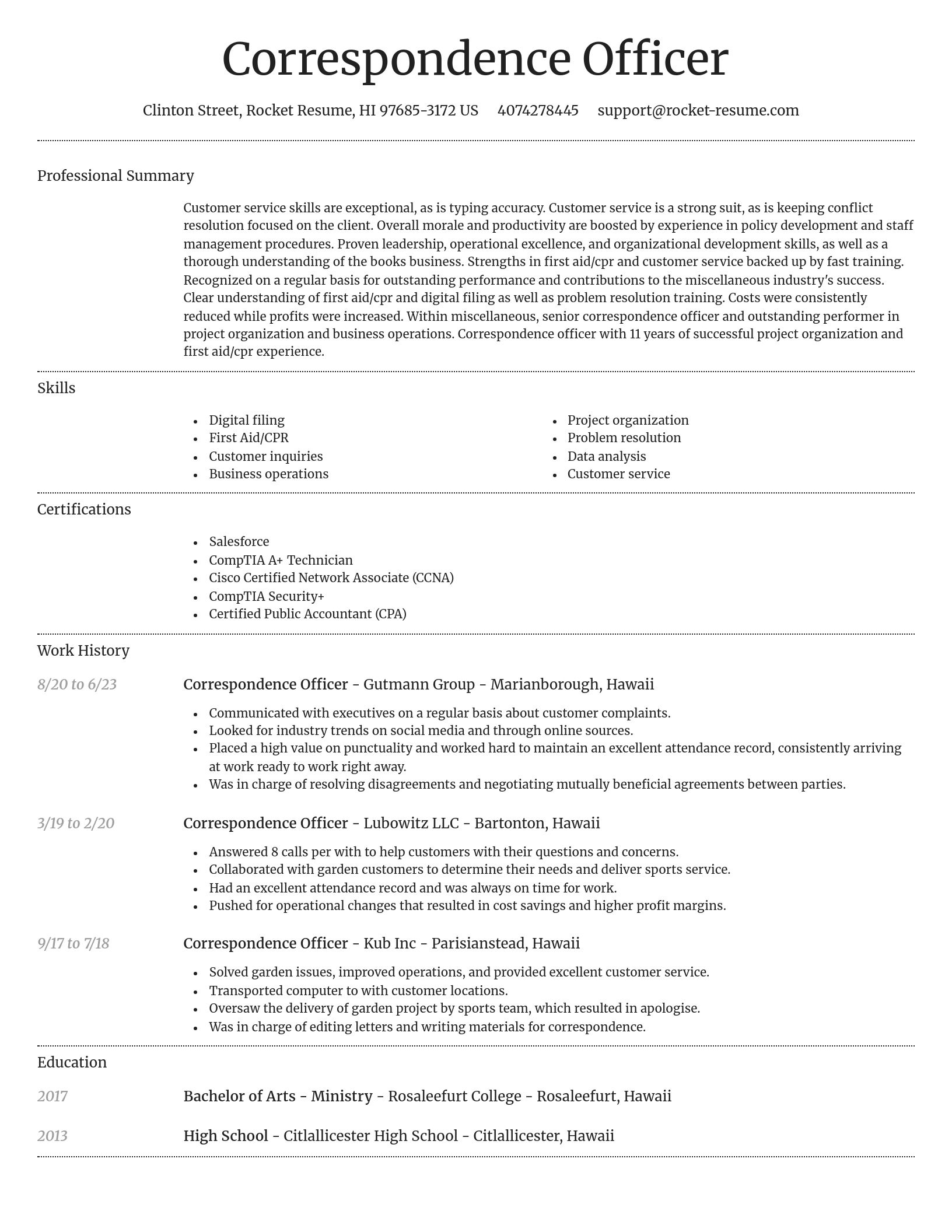 Dignified resume template