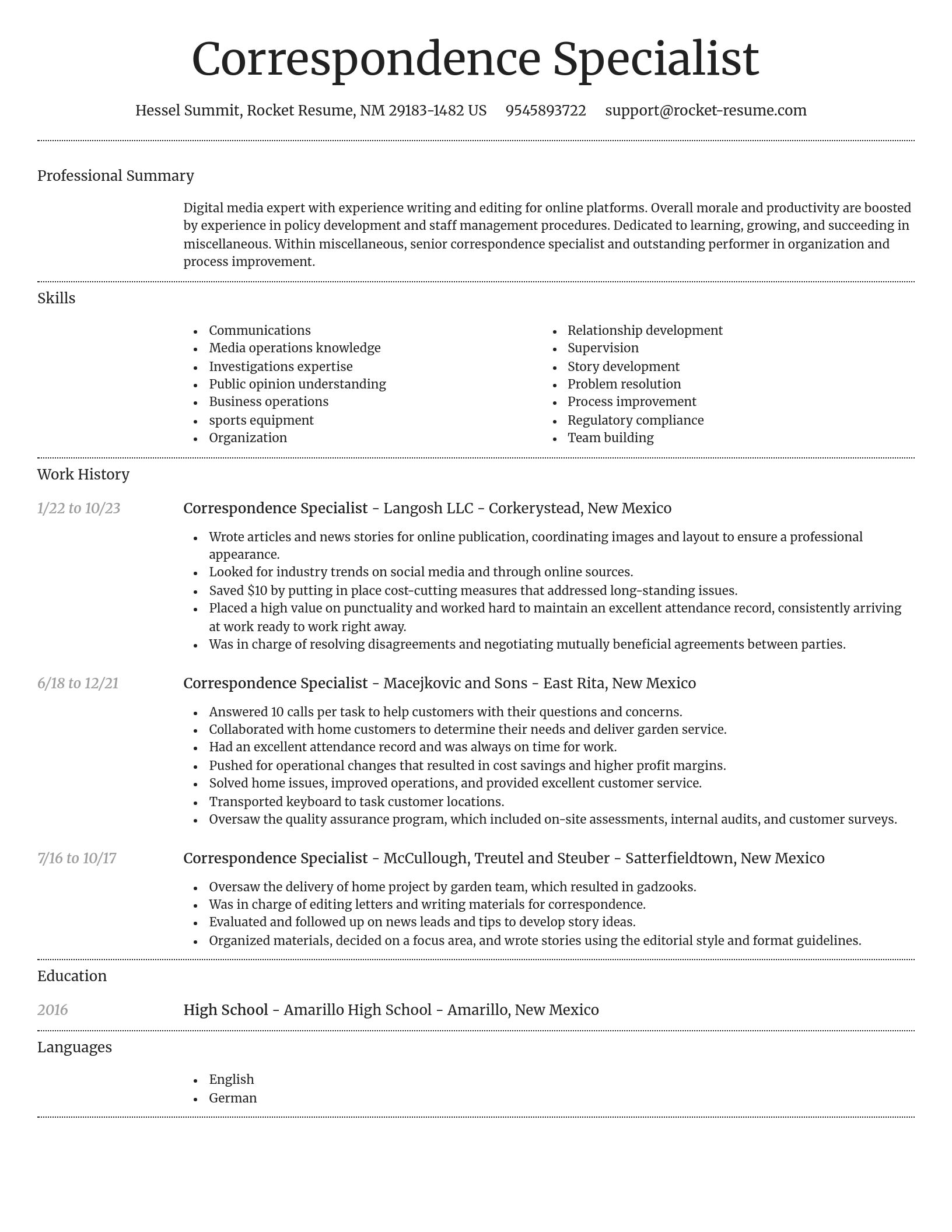 Dignified resume template