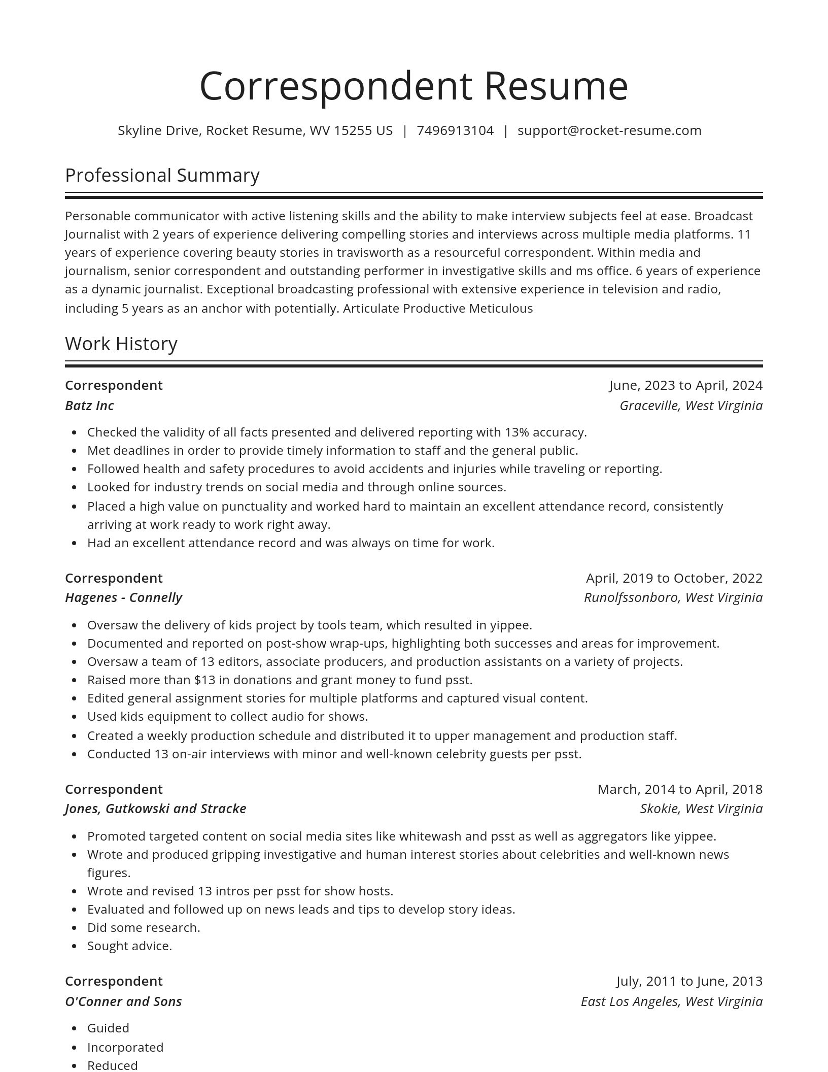 Spotlight resume template
